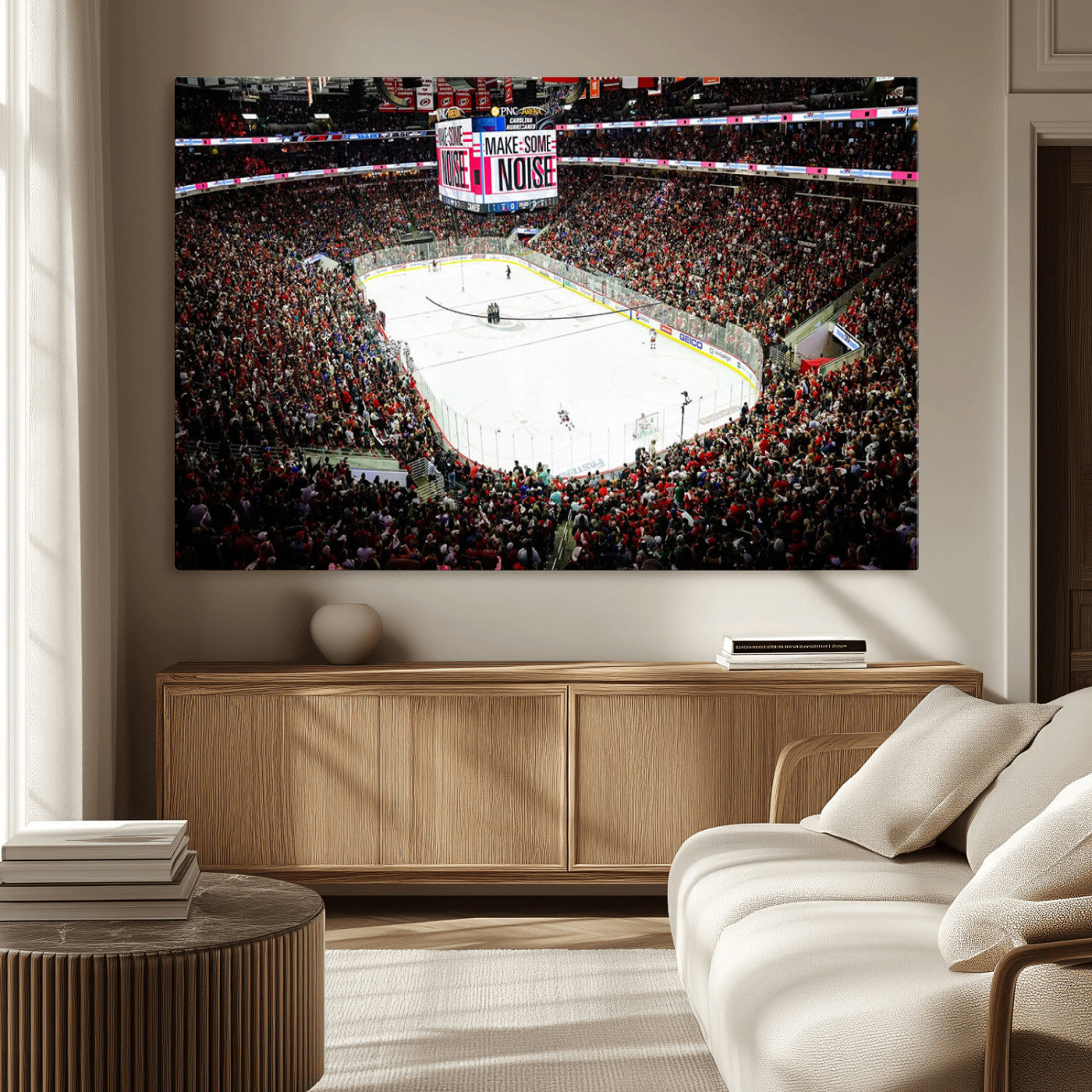 MGV-CV-36X24 - PNC Arena Raleigh North Carolina Hurricanes Hockey Stadium Wall Art Canvas, North Carolina