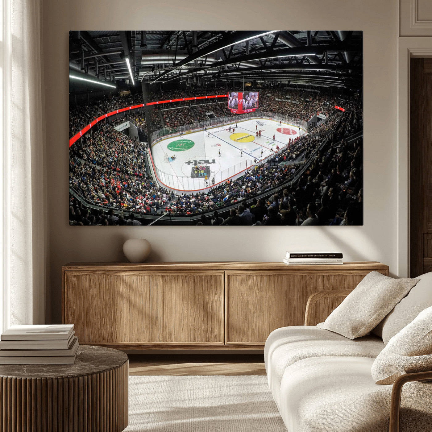 MGV-CV-36X24 - Vaudoise Lausanne Ice Hockey Arena Stadium Wall Art Canvas, Vaudoise Lausanne Ice Hockey Canvas