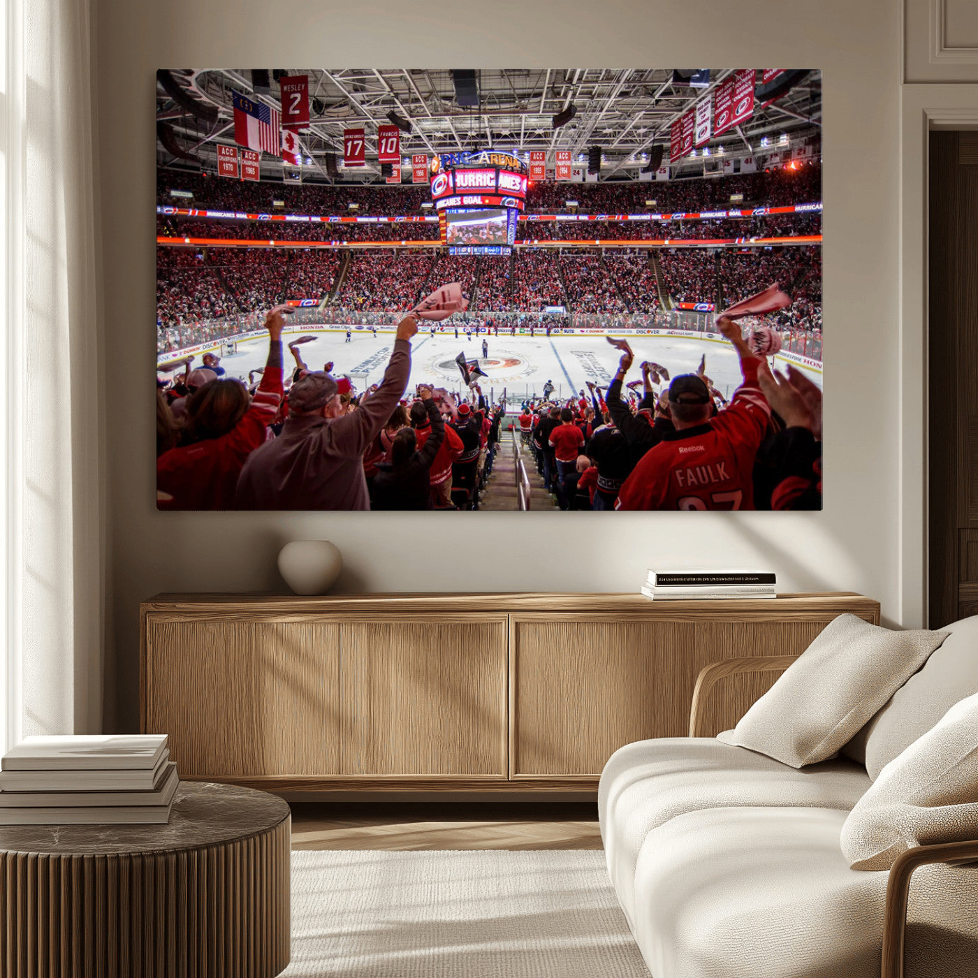 MGV-CV-36X24 - Carolina Hurricanes Ice Hockey Stadium Wall Art, Carolina Hurricanes Canvas Print