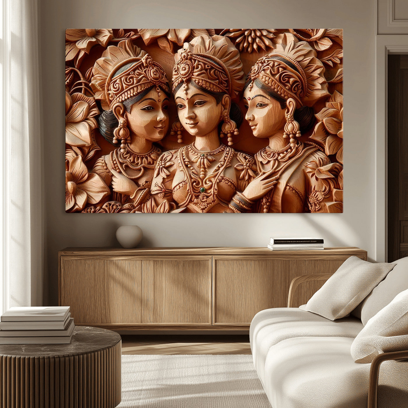 MGV-CV-36X24 - Indian Woman Statue Wall Art Canvas Print