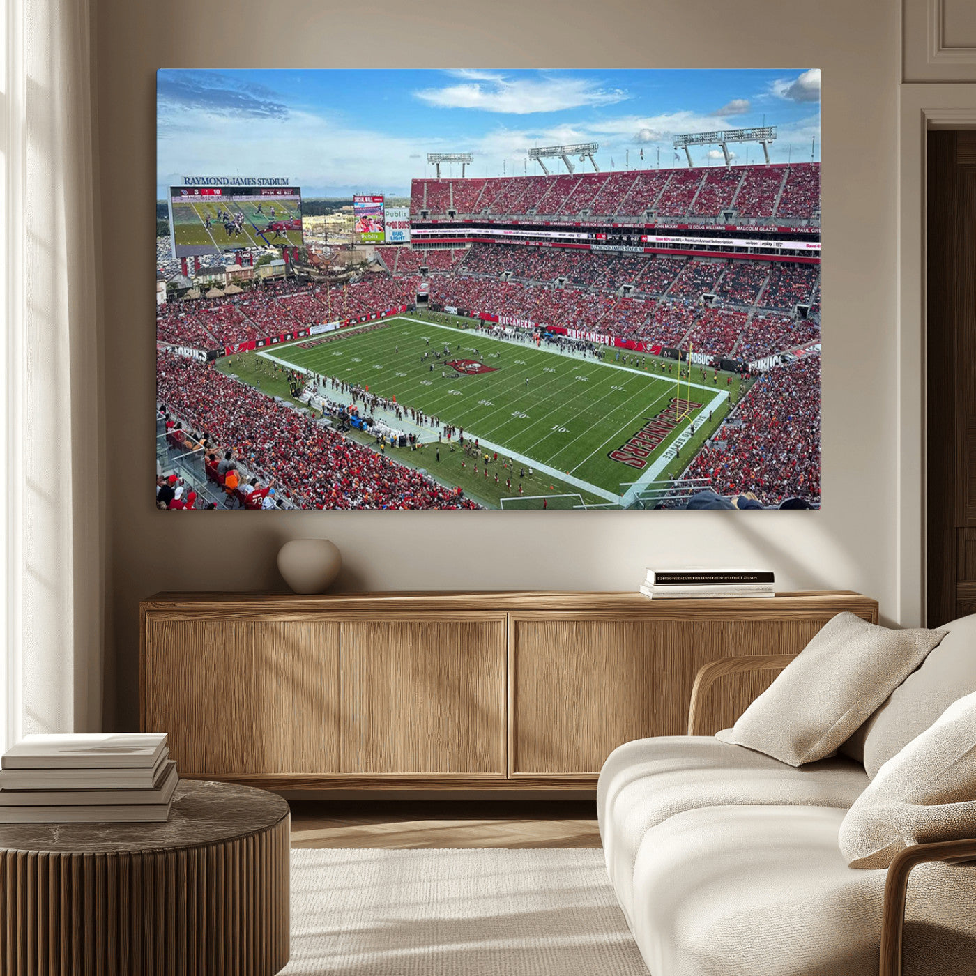 MGV-CV-36X24 - Florida Tampa Raymond James Stadium Wall Art Canvas Print - NFL Football Stadium Print Canvas