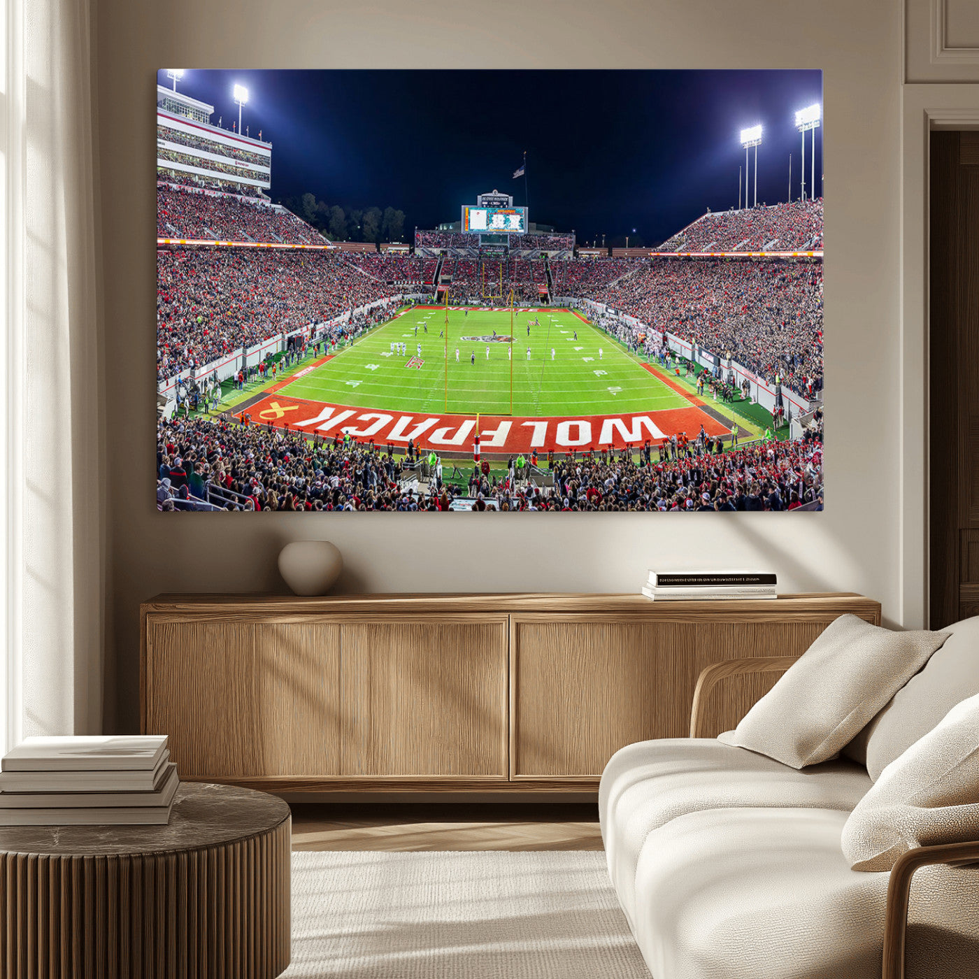 23086-MGV-CV-36X24-NC State Wolfpack Canvas Print - Raleigh Carter-Finley Stadium Wall Art, Football Team Canvas Print