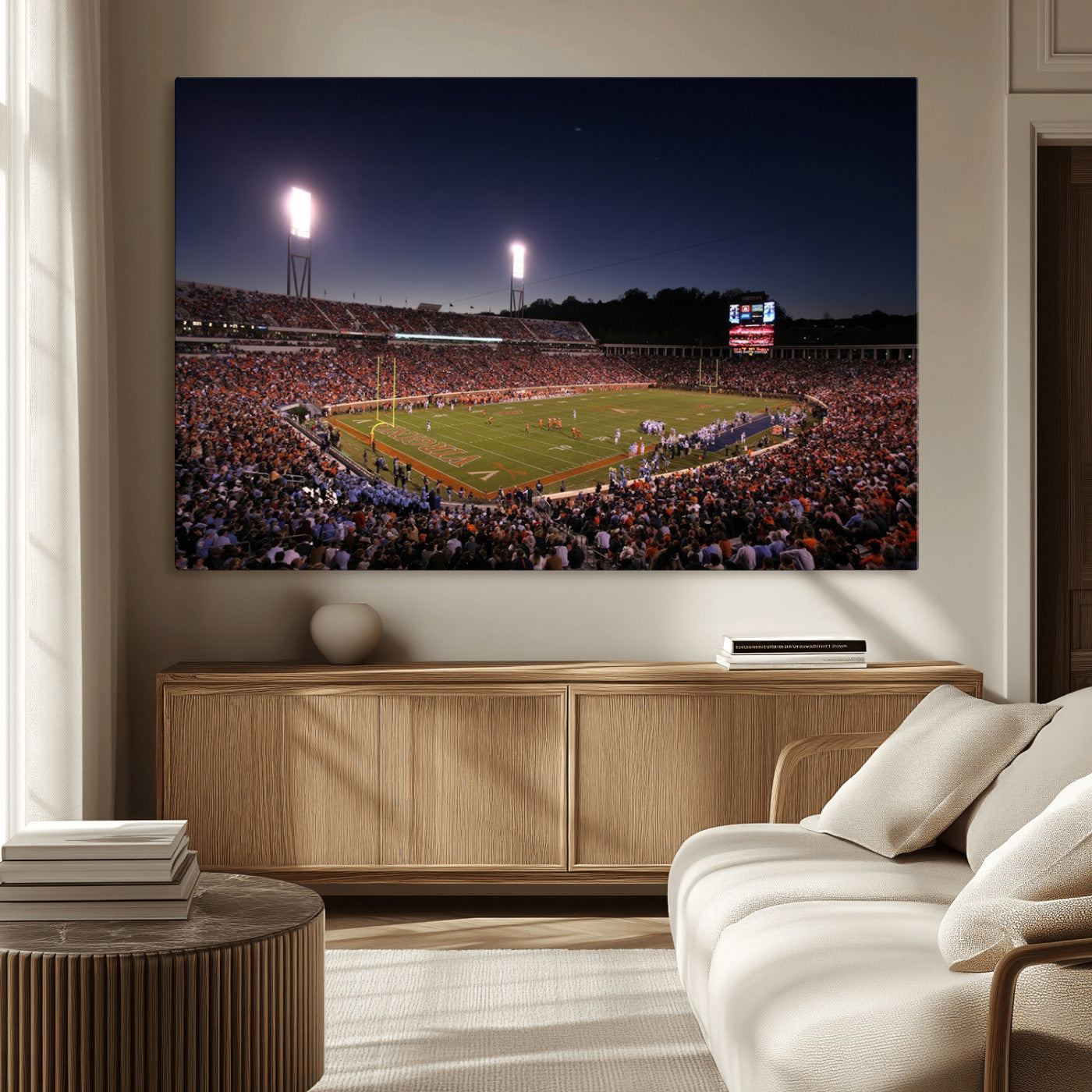 -Virginia Cavaliers Football Team Print - Charlottesville Scott Stadium Canvas Print Wall Art
