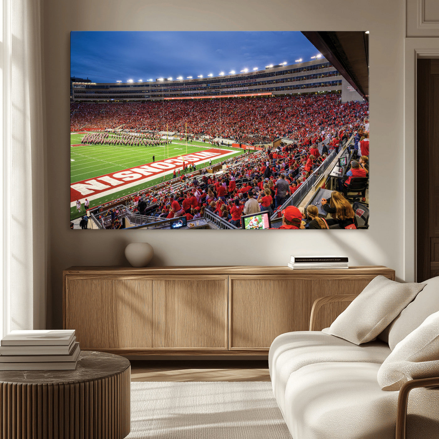 -Wisconsin Badgers Football Team Print - Madison Camp Randall Stadium Wall Art, Wisconsin Badgers
