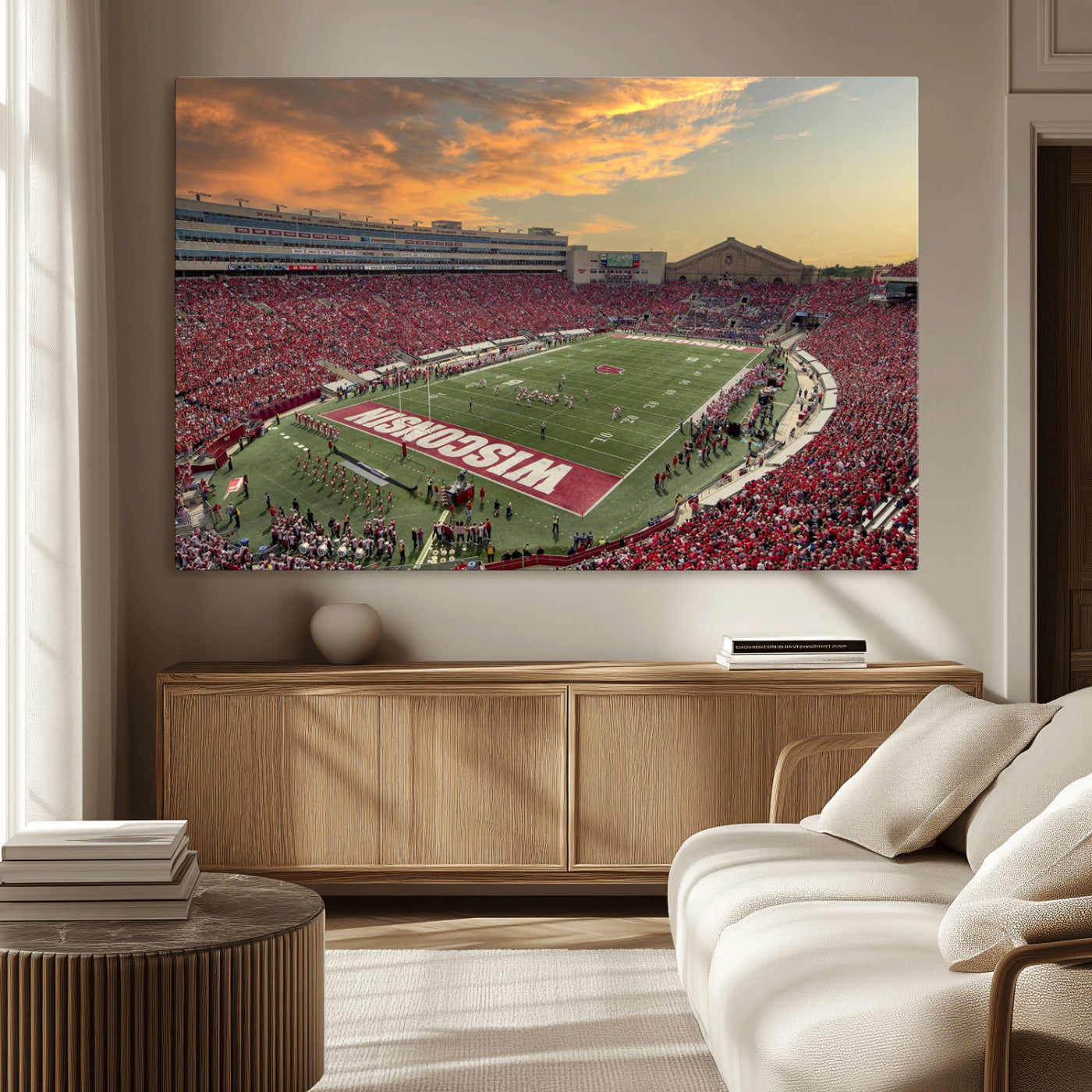 MGV-CV-36X24 - Camp Randall Stadium Wisconsin Badgers Large Wall Art Canvas Print | College Football Stadium Wall