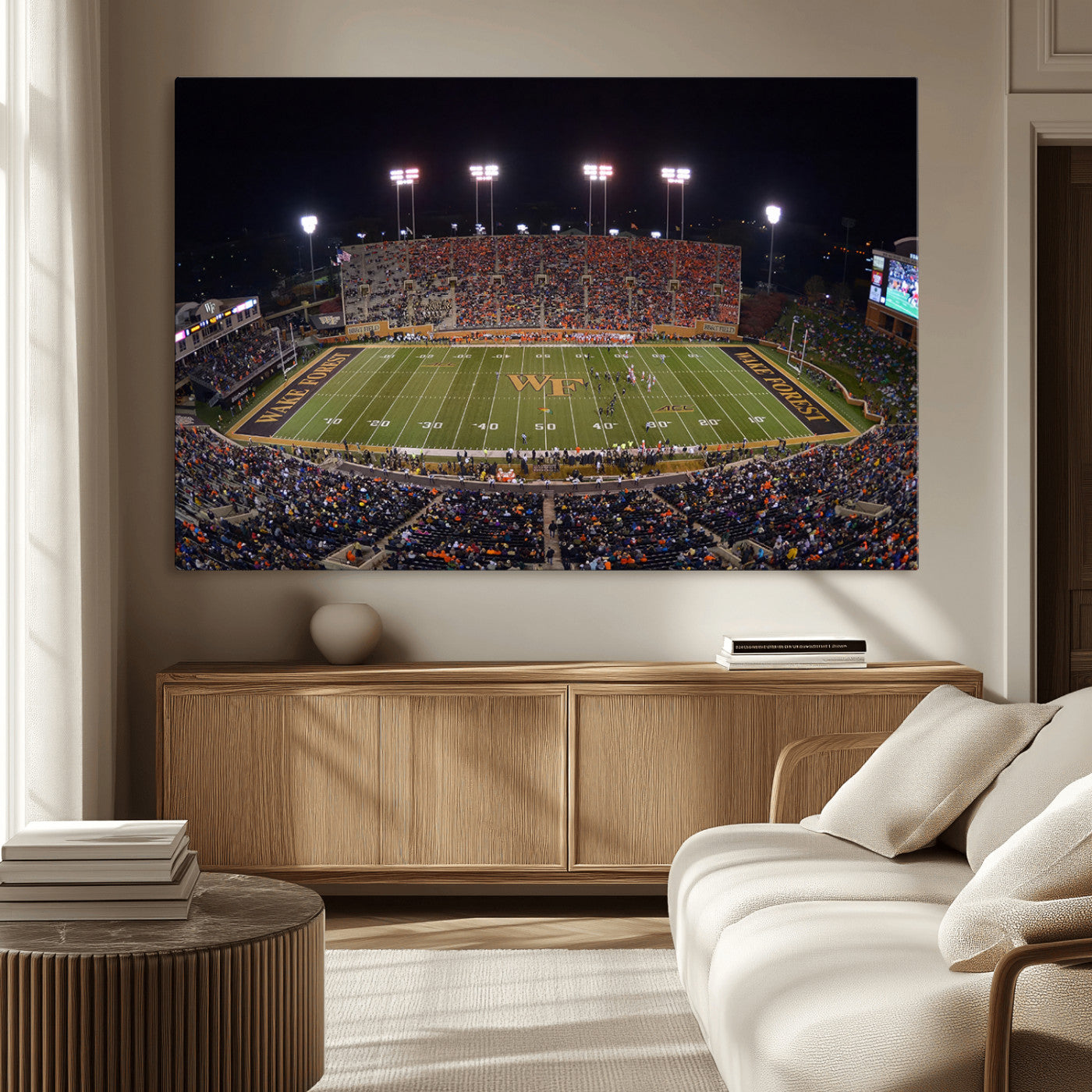 MGV-CV-36X24 - Demon Deacons Print Canvas, Football Team Print - Winston-Salem Allegacy Federal Credit Union