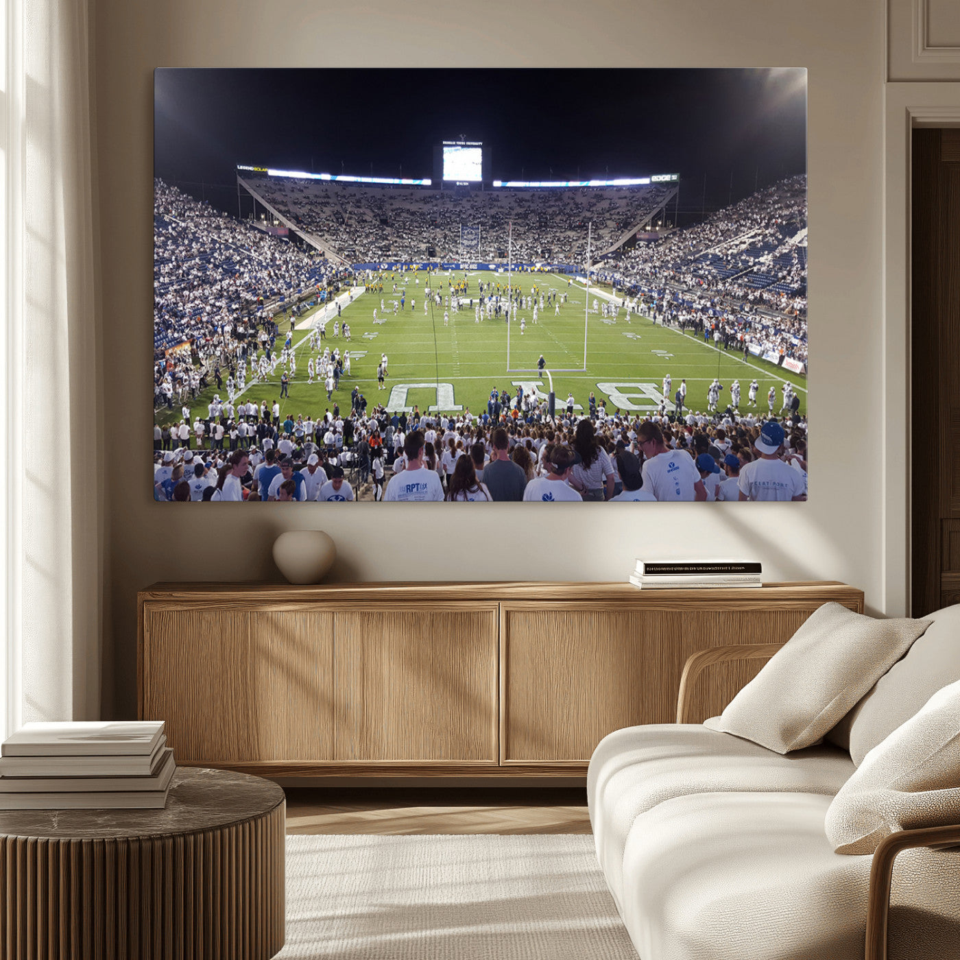 MGV-CV-36X24 - Brigham Young University Cougars Football Print Canvas - Provo LaVell Edwards Stadium Wall Art
