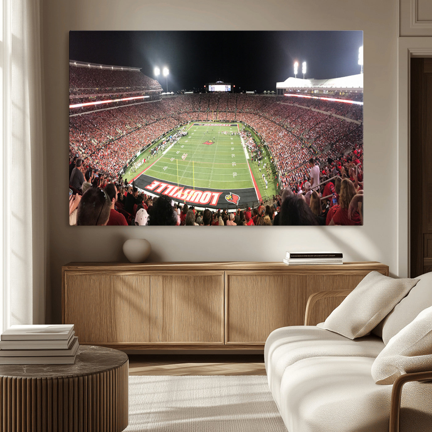 -University of Louisville Cardinals Football Team Print - Louisville Cardinal Stadium Wall Art Canvas