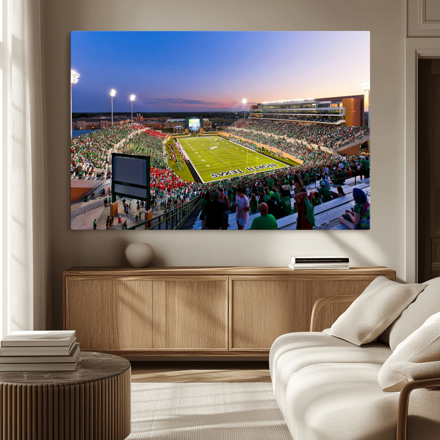 25916-MGV-CV-36X24-University of North Texas Mean Green Football Team Print - Denton DATCU Stadium Canvas Print Wall