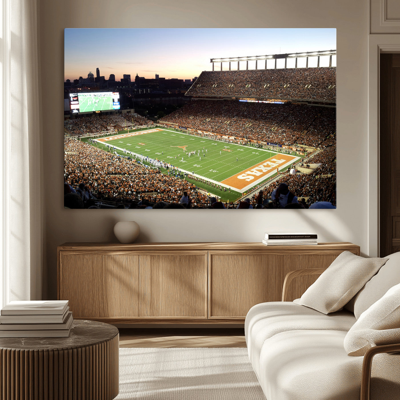 MGV-CV-36X24 - Darrell K Royal-Texas Memorial Stadium Canvas Wall Art - Texas Longhorns Football Match