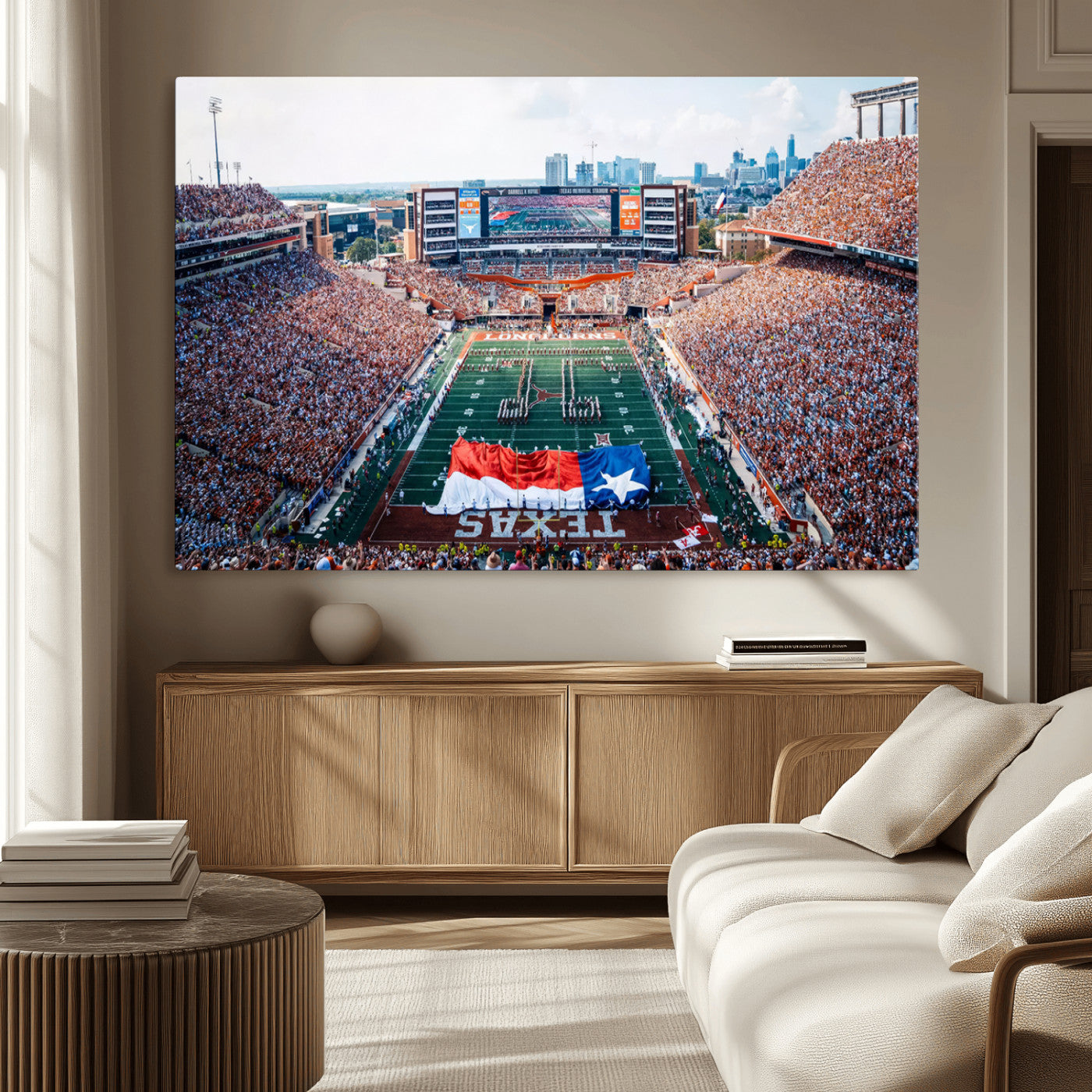 MGV-CV-36X24 - University of Texas Longhorns Football Team Canvas Print - Austin Darrell K Royal-Texas Memorial