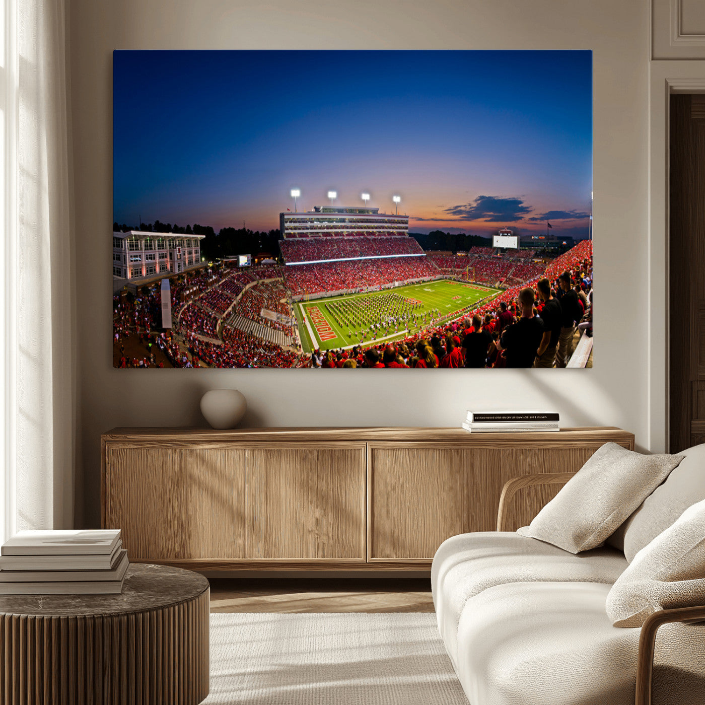-Wolfpack Football Team Wall Art Print - Raleigh Carter-Finley Stadium Wall Art Canvas Print