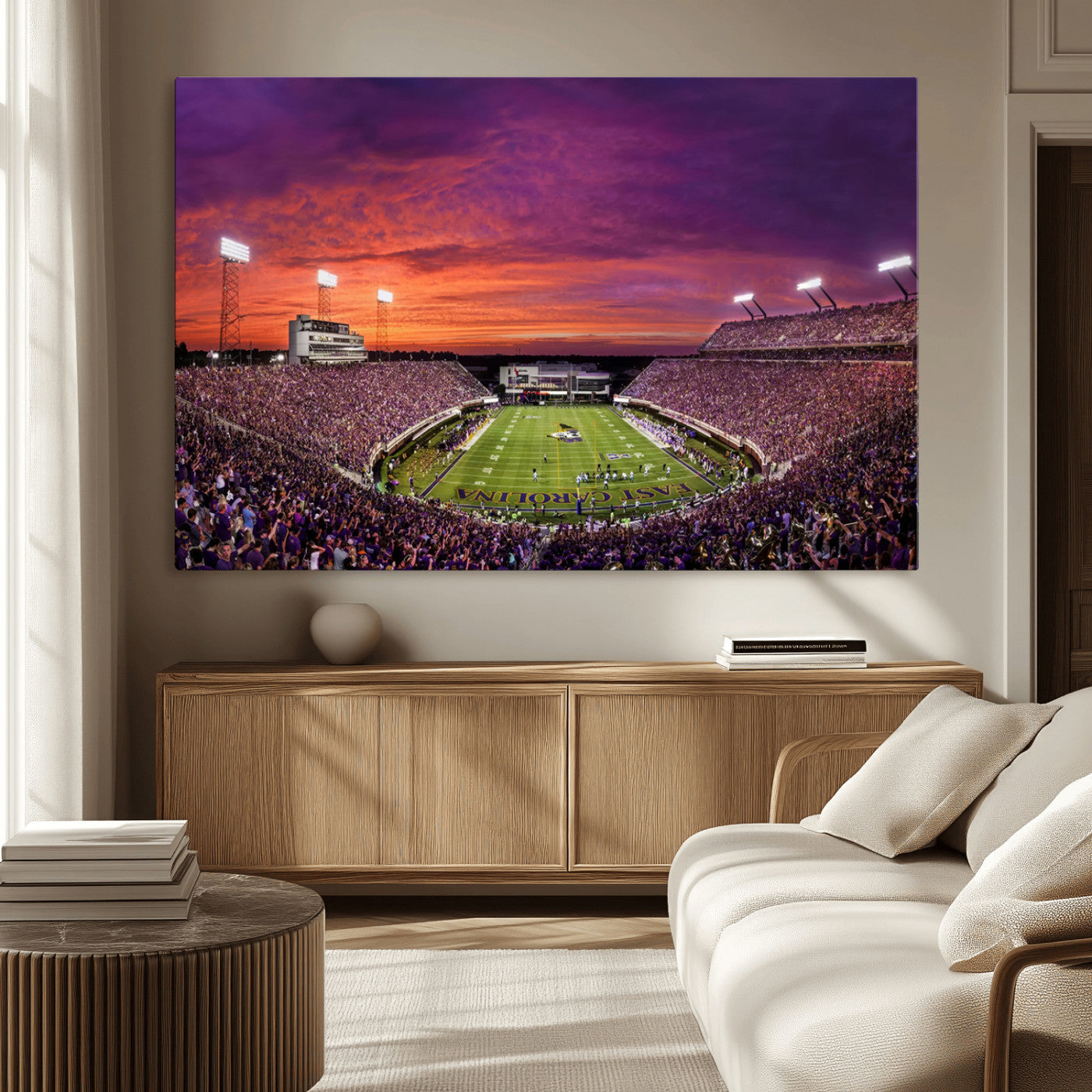 MGV-CV-36X24 - East Carolina University Pirates Football Print Canvas- Greenville Dowdy-Ficklen Stadium Wall Art