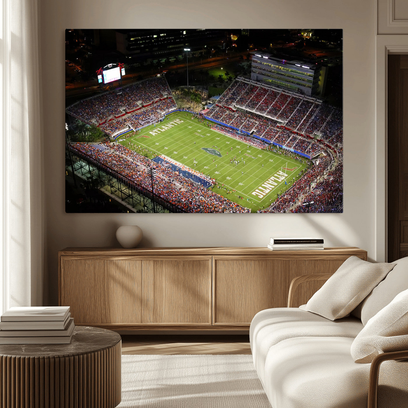 MGV-CV-36X24 - Florida Atlantic University Owls Canvas Print, Football Team Print - Boca Raton FAU Stadium Wall Art
