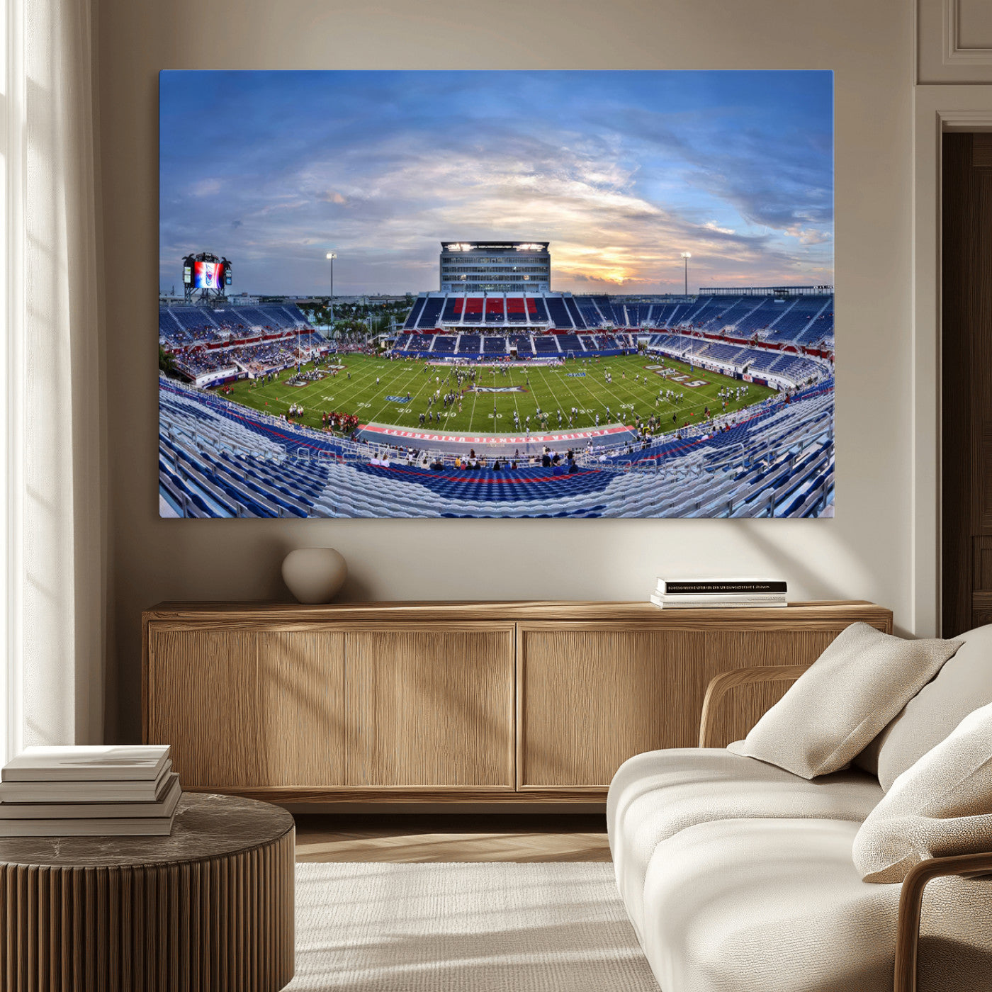 MGV-CV-36X24 - Florida Atlantic University Owls Football Team Print - Boca Raton FAU Stadium Wall Art Canvas Print