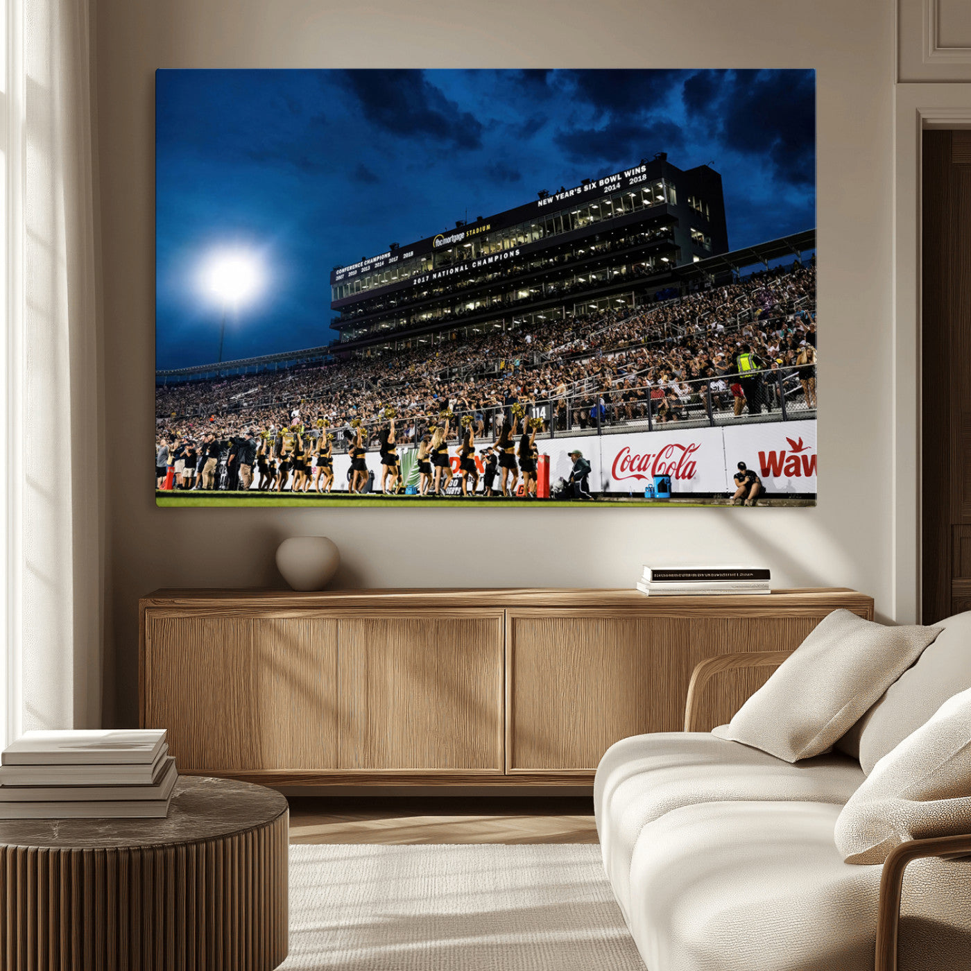 -UCF Knights Football Team Print - Orlando FBC Mortgage Stadium Wall Art Canvas Print