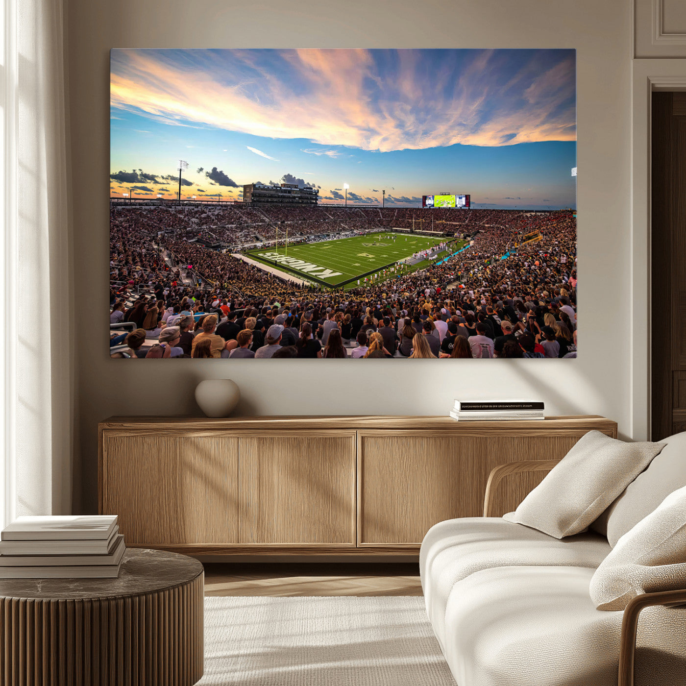 50243-MGV-CV-36X24-UCF Knights Football Team Print - Orlando FBC Mortgage Stadium Wall Art Canvas Print