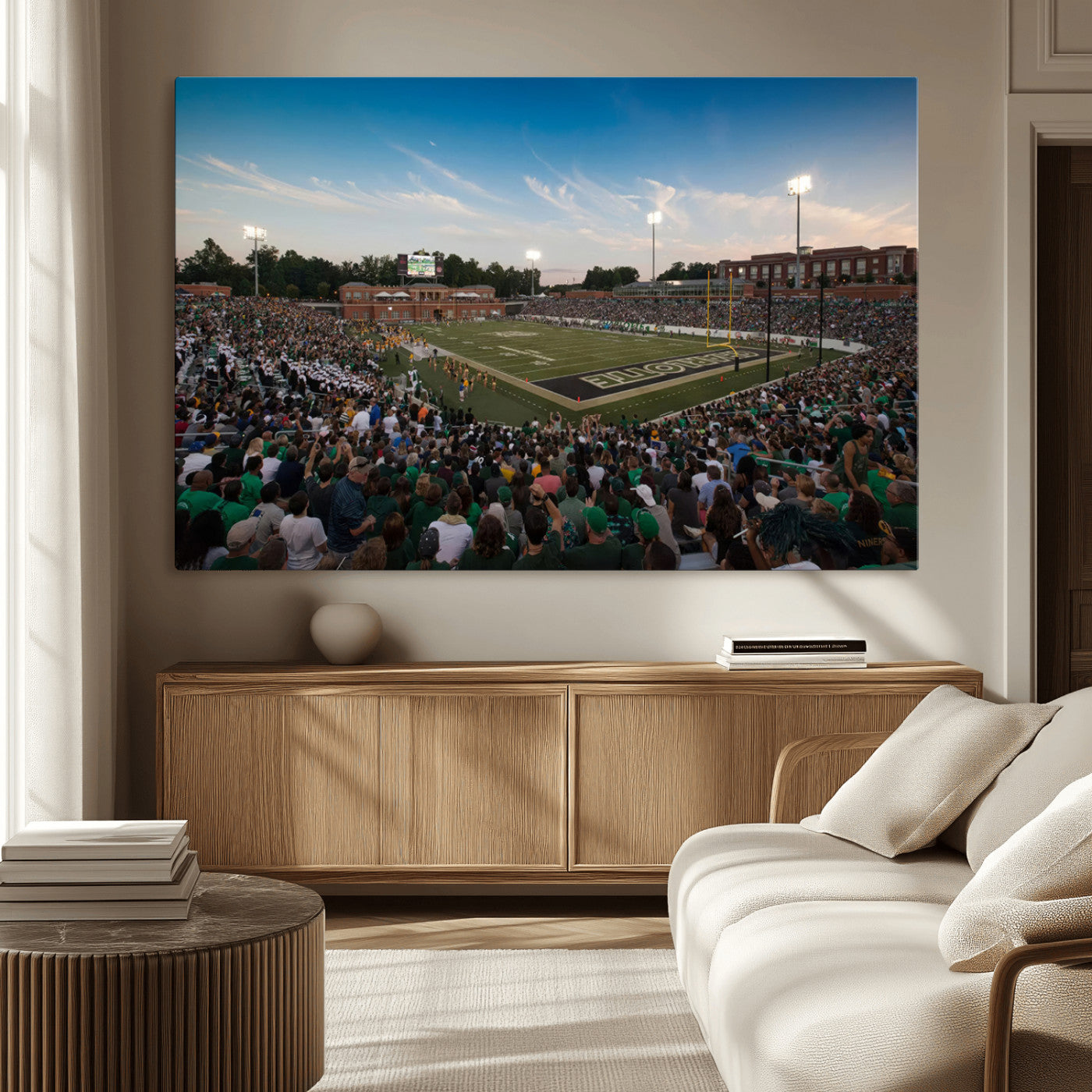 -University of Charlotte 49ers Football Team Print - Charlotte Jerry Richardson Stadium Wall Art