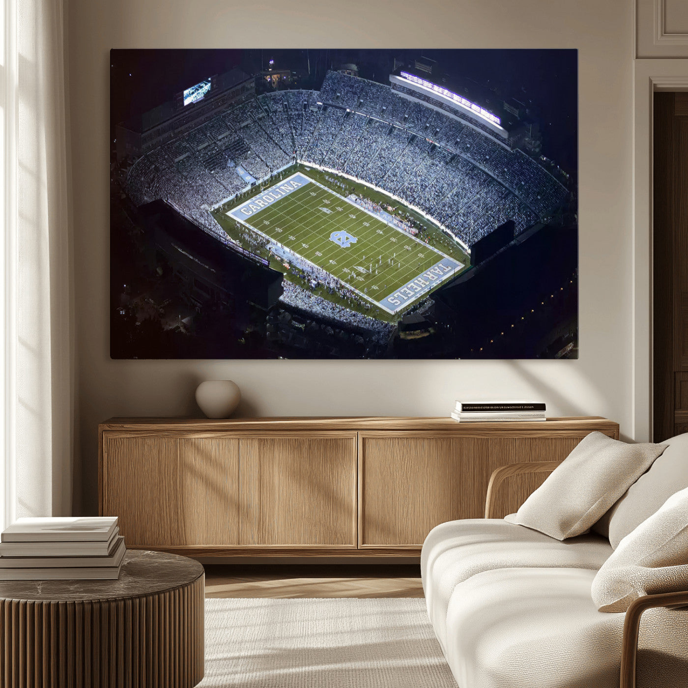 MGV-CV-36X24 - University of North Carolina Tar Heels Football Team Print - Chapel Hill Kenan Memorial Stadium