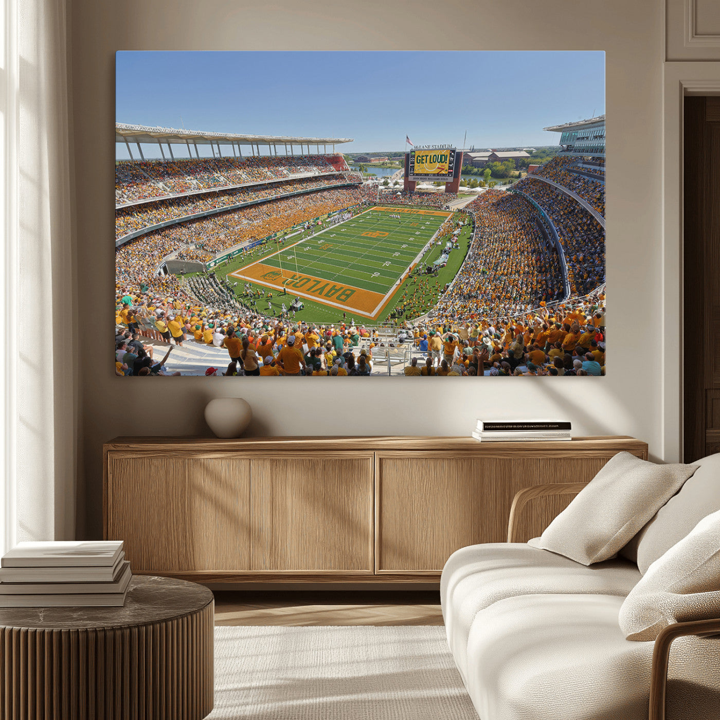 MGV-CV-36X24 - Baylor University Bears Football Team Print - Waco McLane Stadium Wall Art Canvas Print
