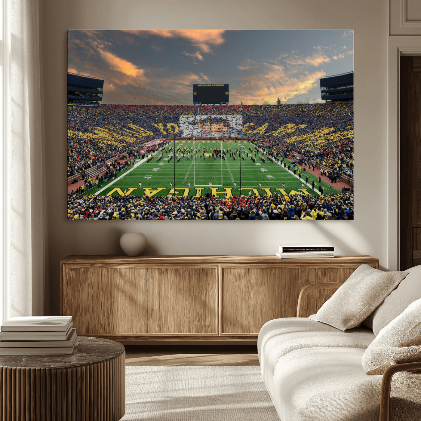 MGV-CV-36X24 - University of Michigan Wolverines Print Canvas, Football Team Print - Ann Arbor Michigan Stadium
