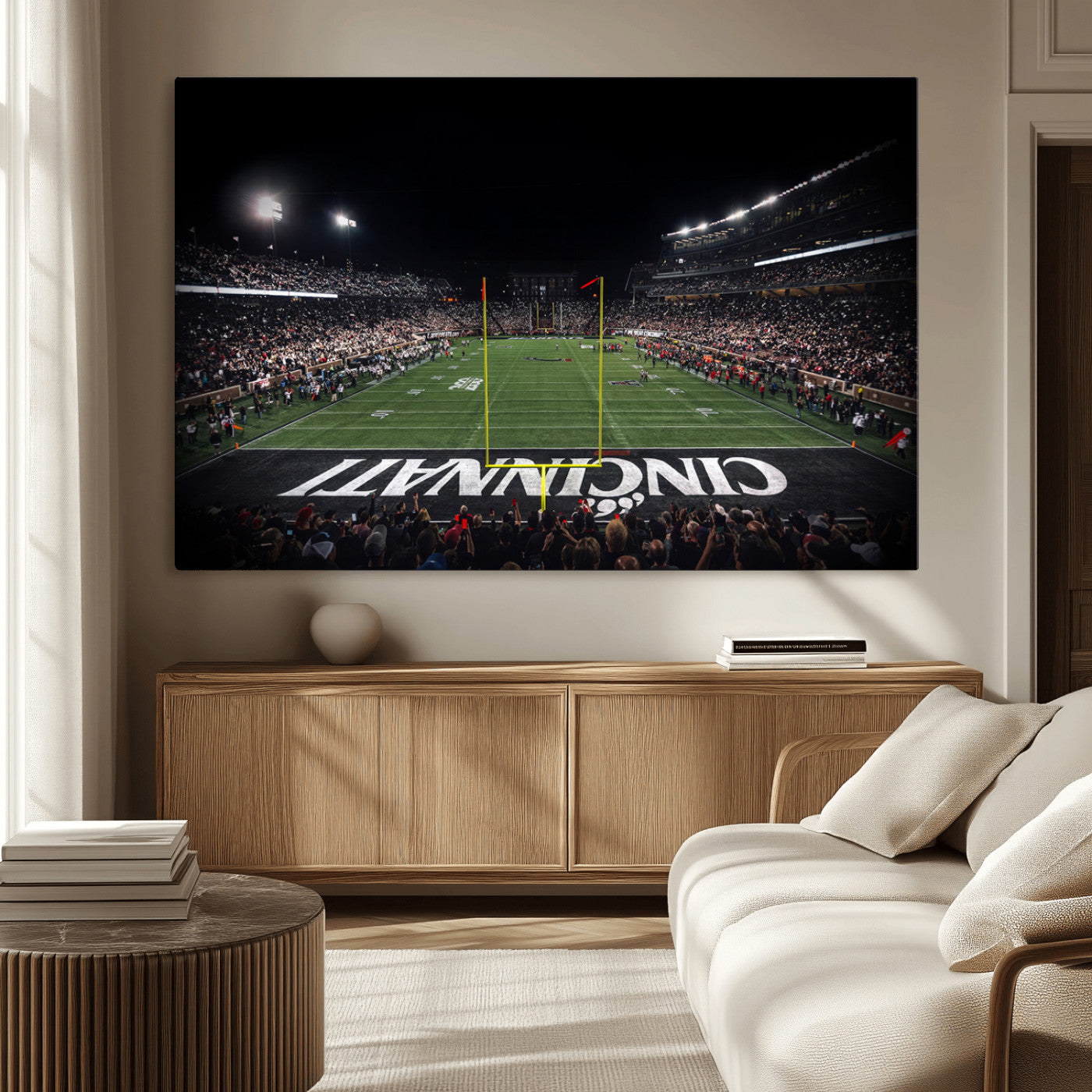 MGV-CV-36X24 - Cincinnati Bearcats Football Team Print - Nippert Stadium Wall Art Canvas Print