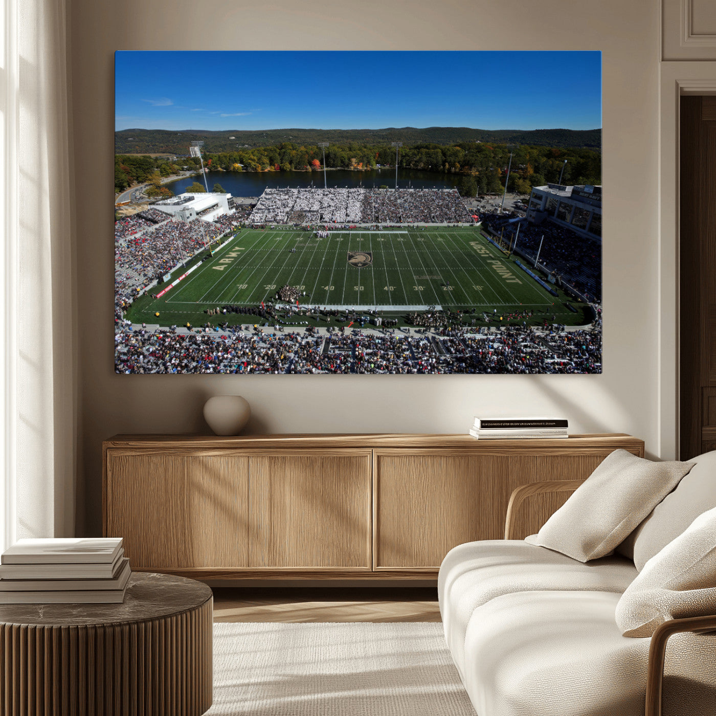 MGV-CV-36X24 - Army Black Knights Football Team Print - West Point Michie Stadium Wall Art Canvas Print