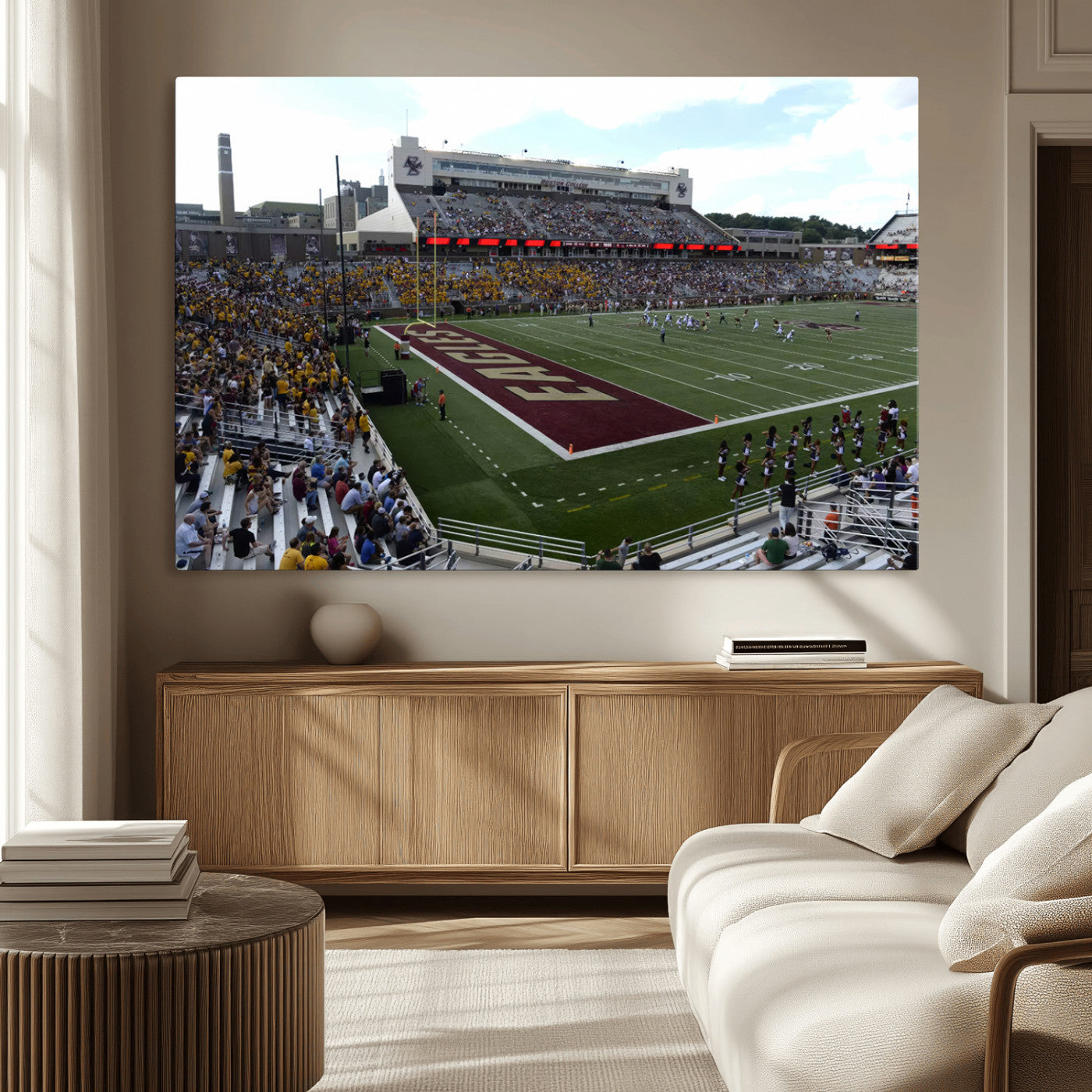 MGV-CV-36X24 - Boston College Eagles Football Team Print - Boston Alumni Stadium Wall Art Canvas Print