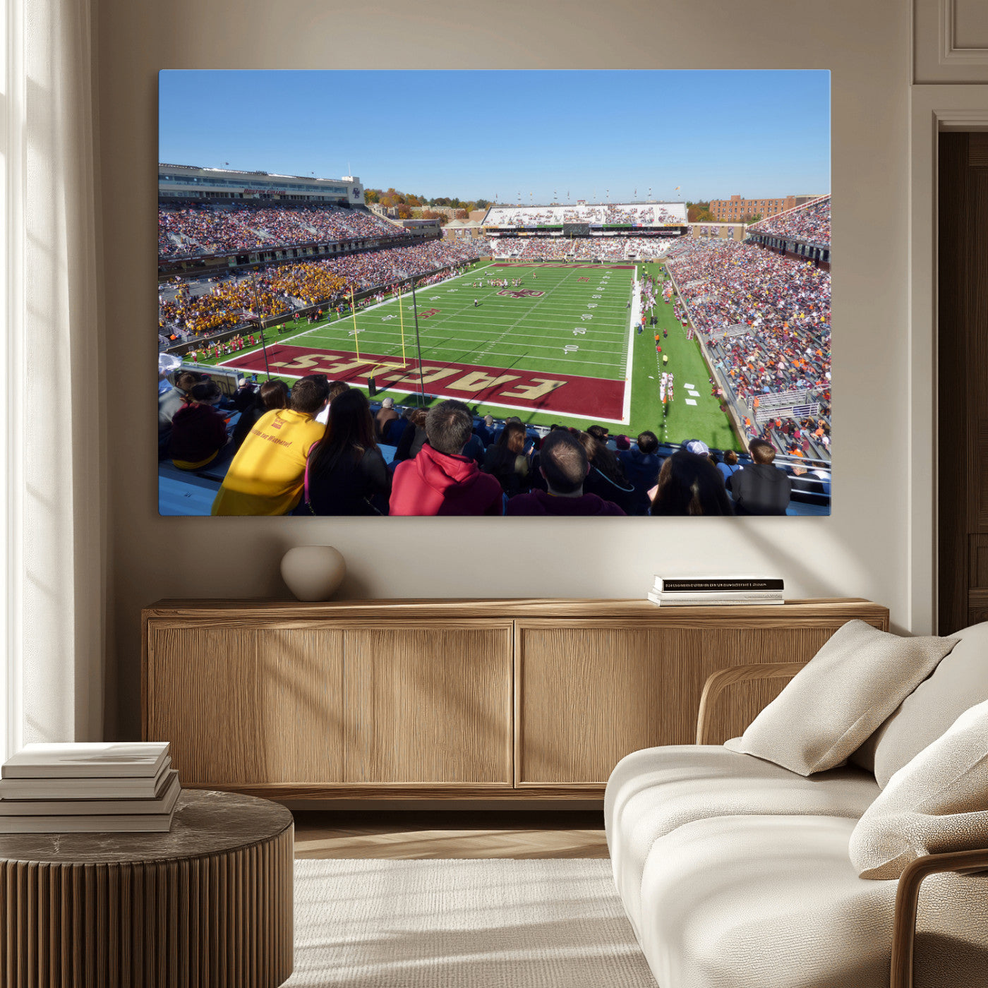 MGV-CV-36X24 - Boston College Eagles Football Team Print - Boston Alumni Stadium Wall Art Canvas Print