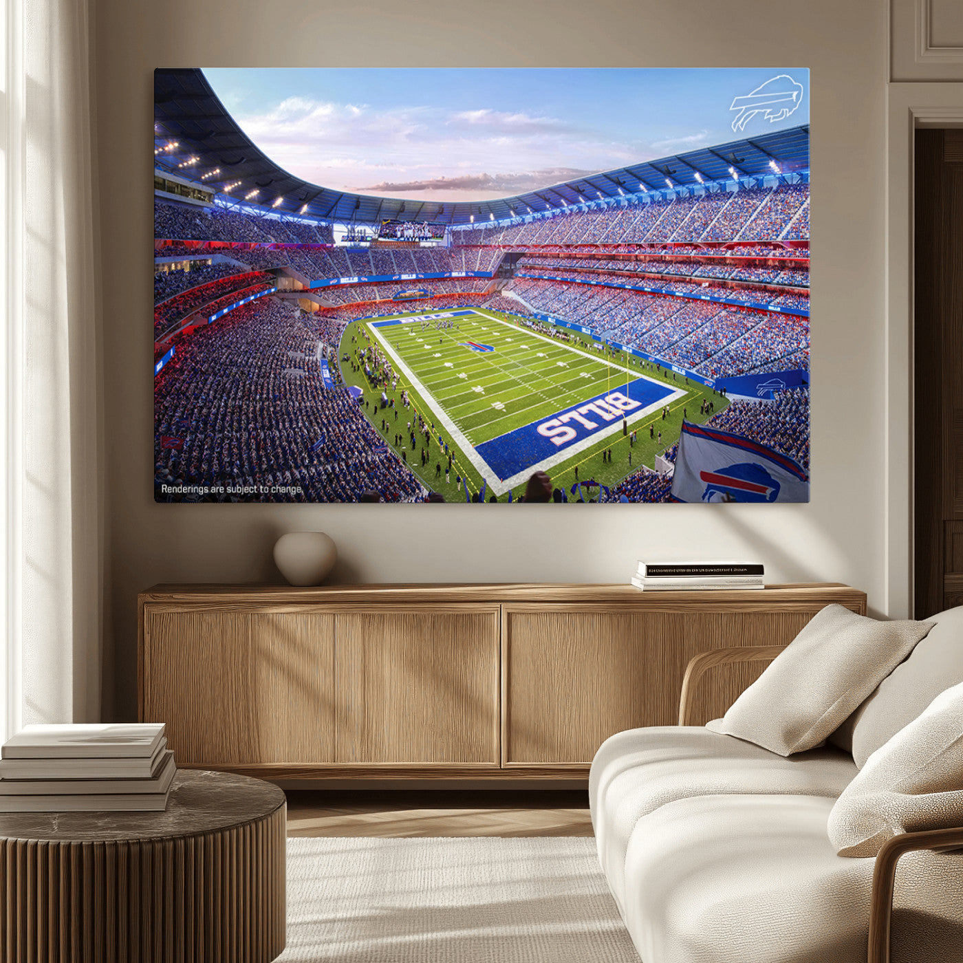 MGV-CV-36X24 - Buffalo Bills Football Team Print Canvas - Buffalo Highmark Stadium Wall Art Canvas Print
