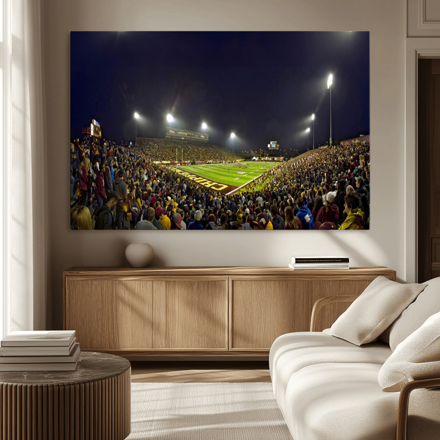 MGV-CV-36X24 - Central Michigan University Chippewas Canvas Wall Art, Football Team Print - Mount Pleasant