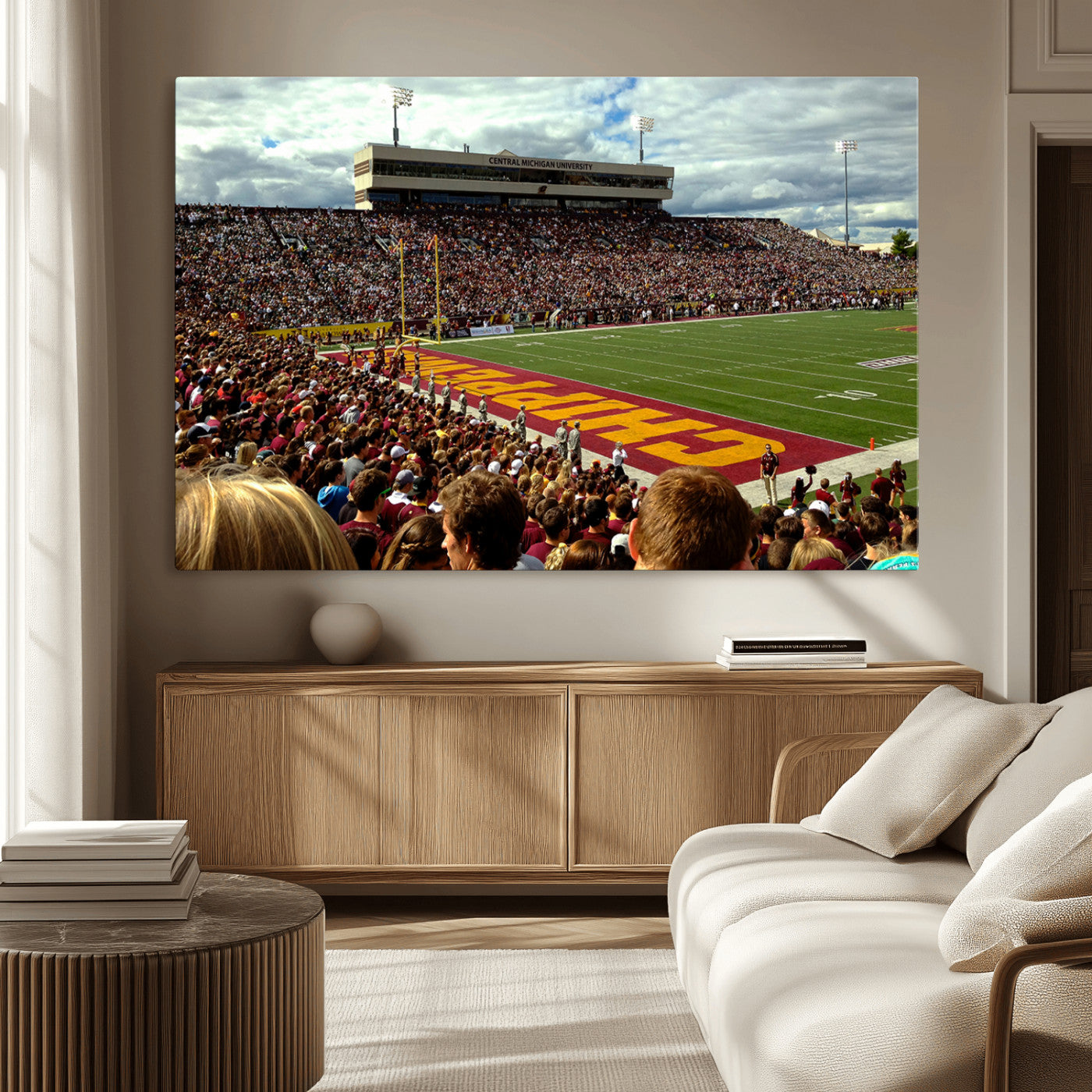 MGV-CV-36X24 - Central Michigan University Chippewas Football Team Print - Mount Pleasant Kelly/Shorts Stadium Wall