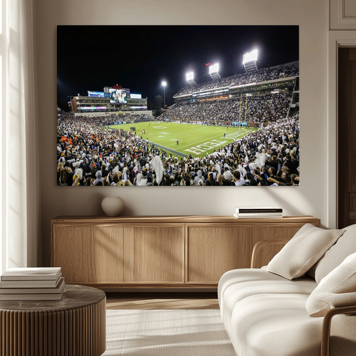 MGV-CV-36X24 - Georgia Tech Yellow Jackets Football Team Print - Atlanta Bobby Dodd Stadium Wall Art Canvas Print