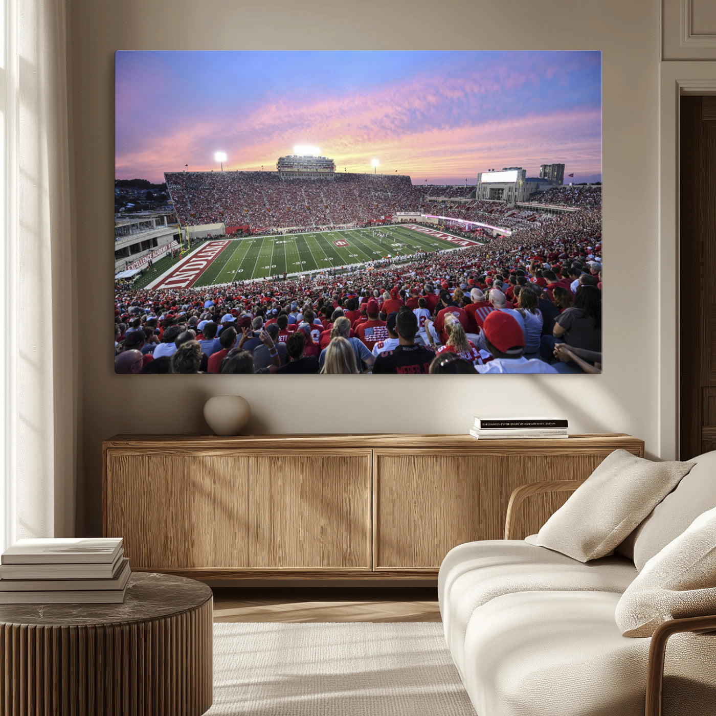 MGV-CV-36X24 - Indiana University Hoosiers Football Team Print - Bloomington Memorial Stadium Wall Art Canvas Print