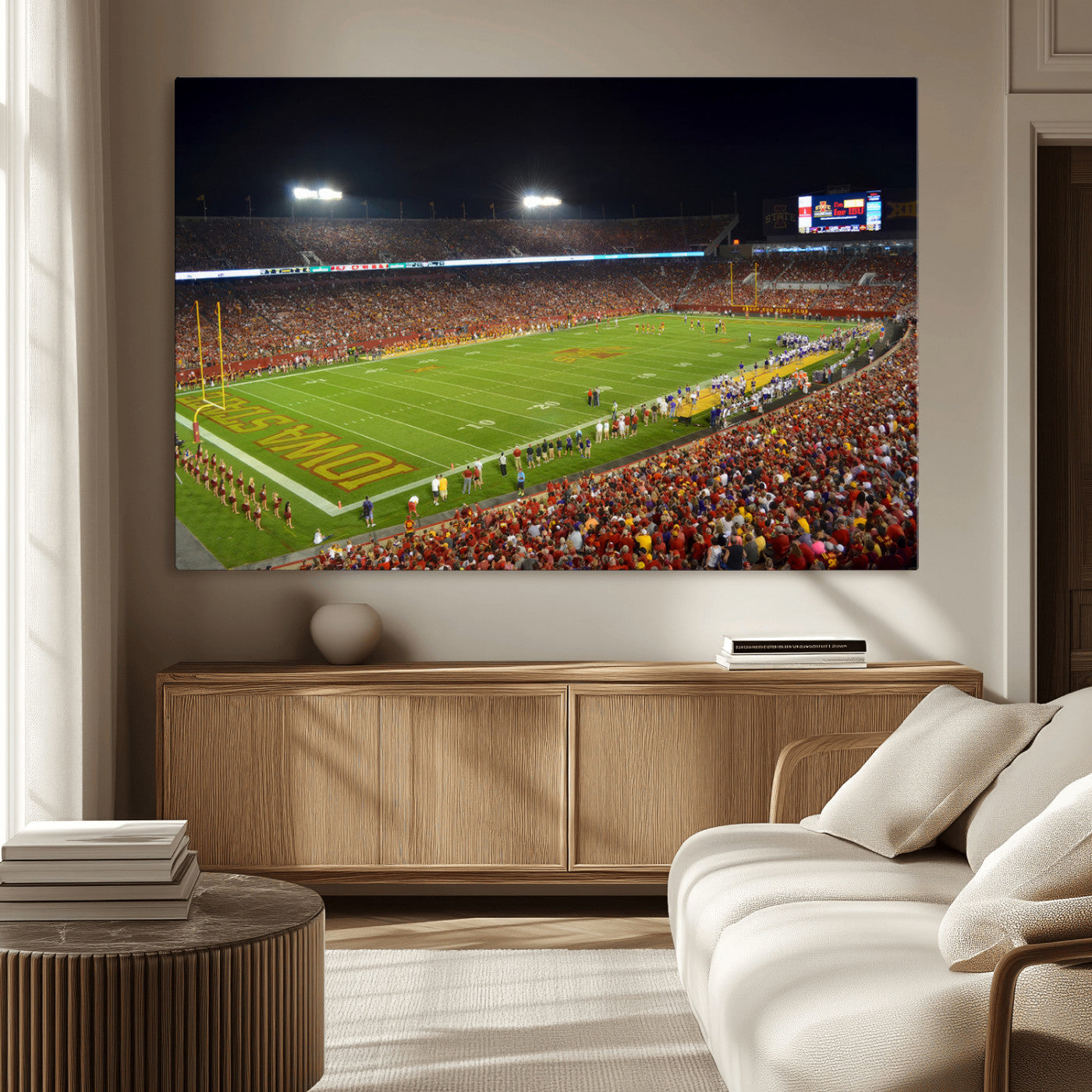 MGV-CV-36X24 - Iowa State University Cyclones Football Team Print - Ames Jack Trice Stadium Canvas Print