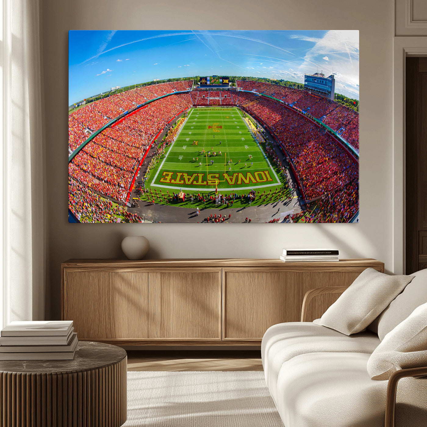 MGV-CV-36X24 - Iowa State University Cyclones Football Team Print - Ames Jack Trice Stadium Art Canvas Print
