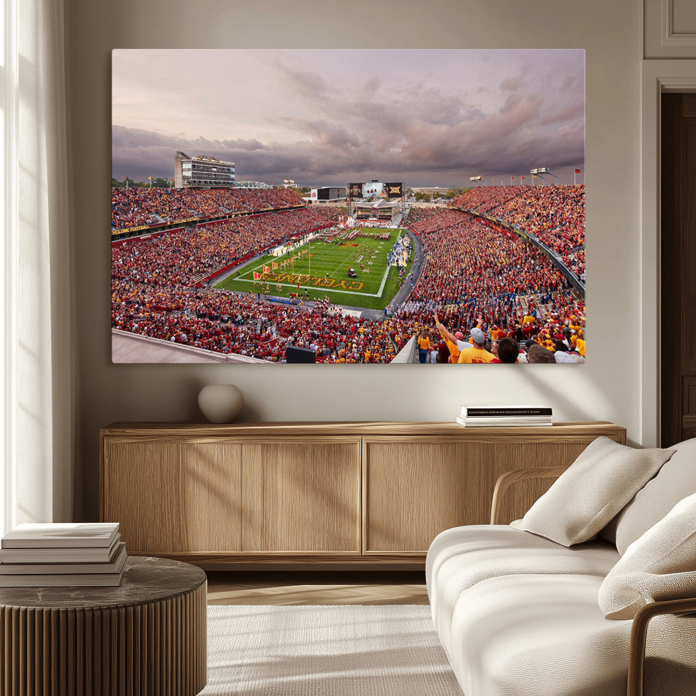 MGV-CV-36X24 - Iowa State University Cyclones Football Team Print - Ames Jack Trice Stadium Wall Art Canvas Print