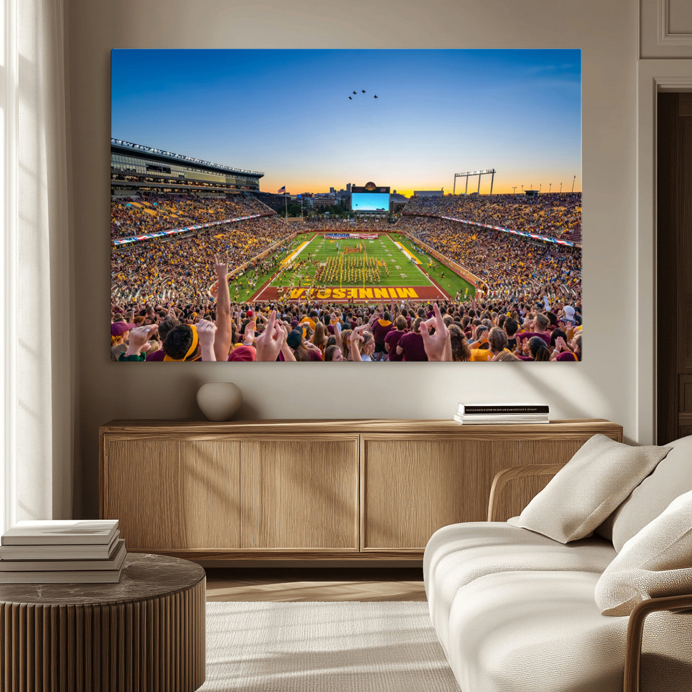 -University of Minnesota Golden Gophers Art Print, Football Team Print - Minneapolis Huntington Bank