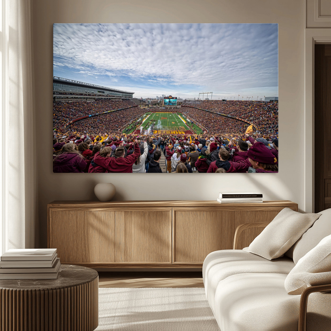 -University of Minnesota Golden Gophers Football Team Print - Minneapolis Huntington Bank Stadium Art