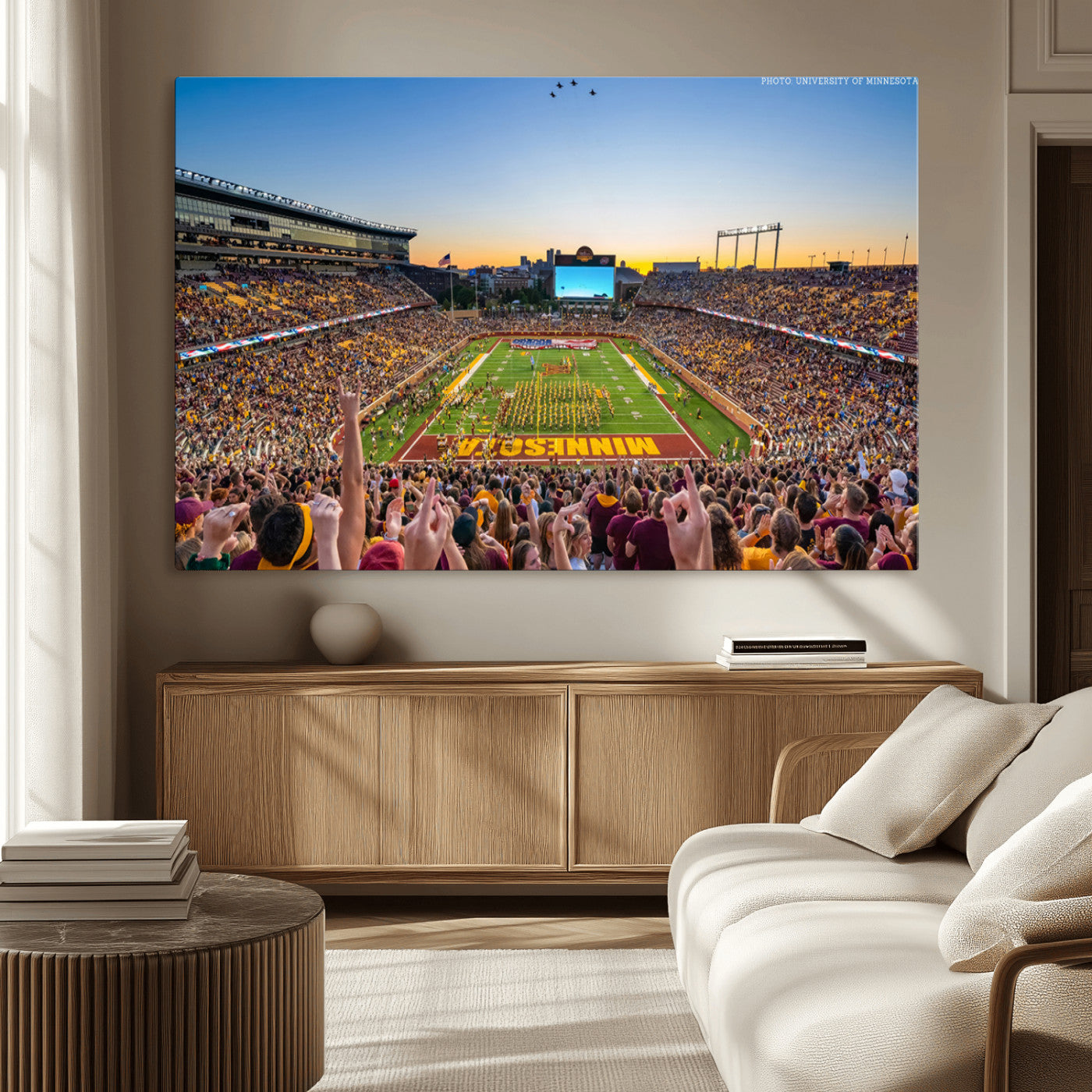 MGV-CV-36X24 - University of Minnesota Golden Gophers Football Team Print - Minneapolis Huntington Bank Stadium