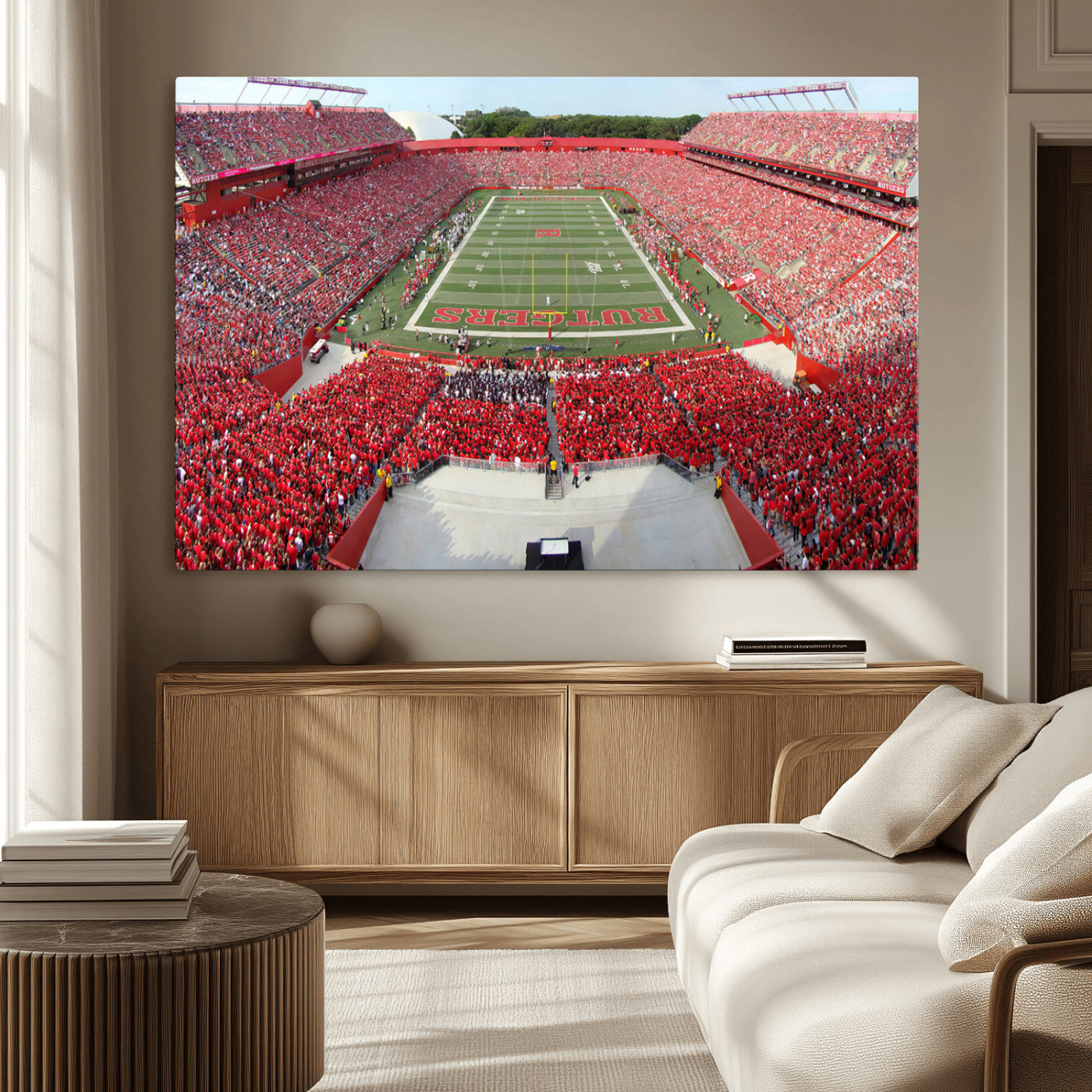 -Rutgers Scarlet Knights Football Team Print - Piscataway SHI Stadium Wall Art Canvas Print