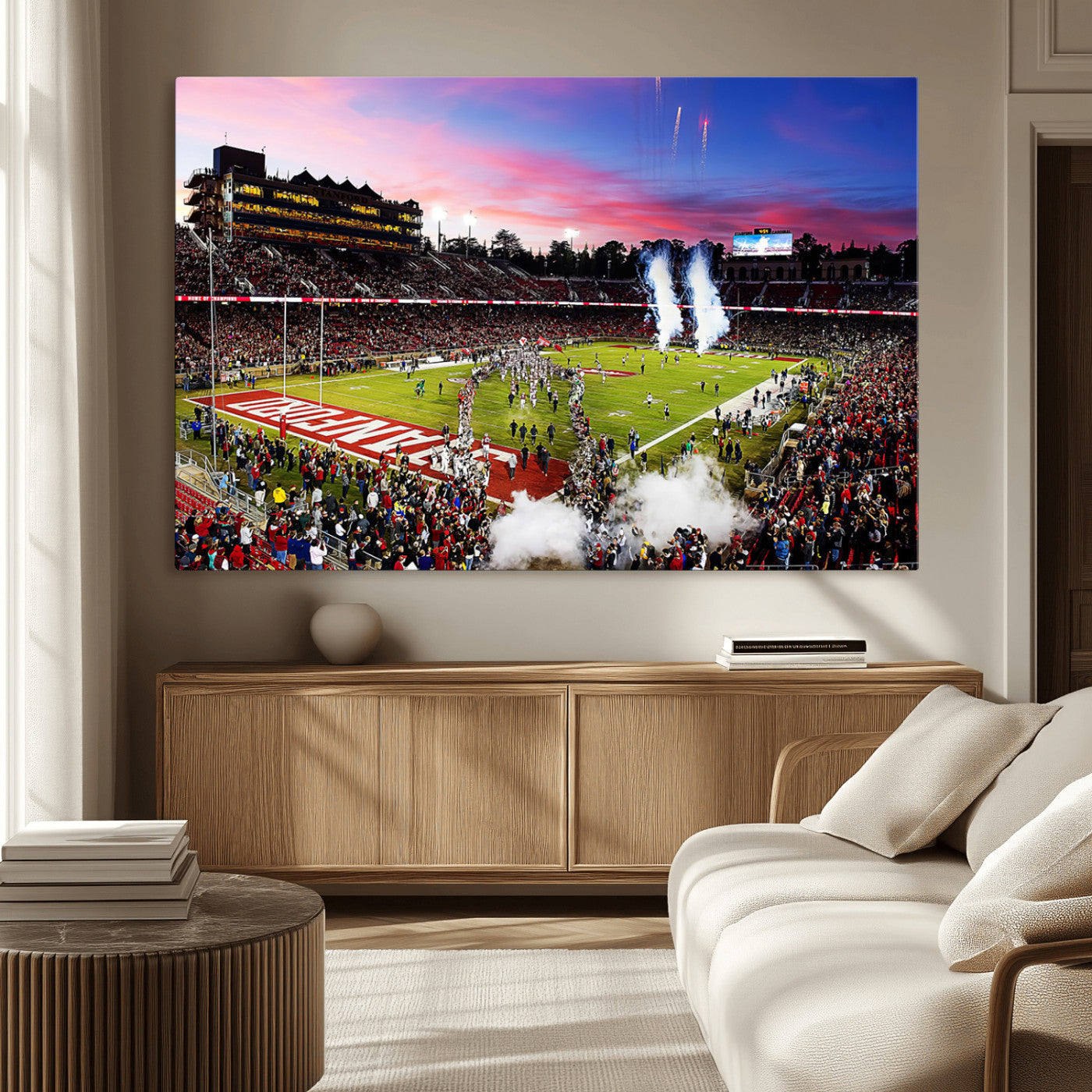 MGV-CV-36X24 - Stanford University Cardinal Football Team Print - Stanford Stadium Wall Art Canvas Print