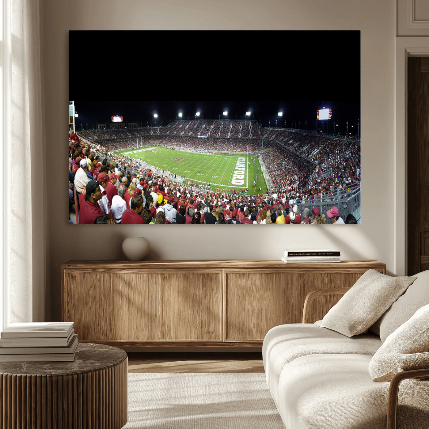 -Stanford University Cardinal Football Team Print - Stanford Stadium Wall Art Canvas Print