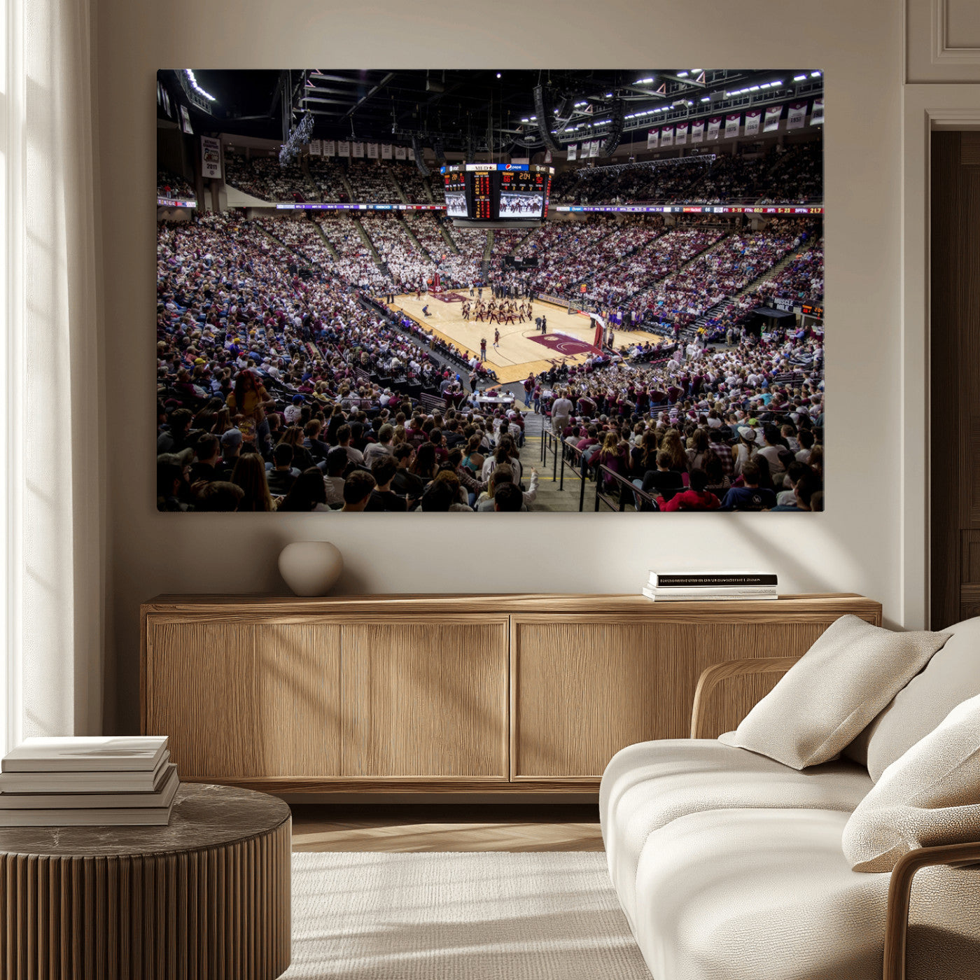 76876-MGV-CV-36X24-University of Nebraska Cornhuskers Basketball Team Print - Lincoln Red Arena Wall Art Canvas Print