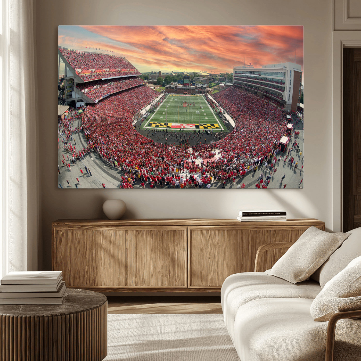 MGV-CV-36X24 - University of Maryland Terrapins Football Team Print - College Park SECU Stadium Wall Art Canvas