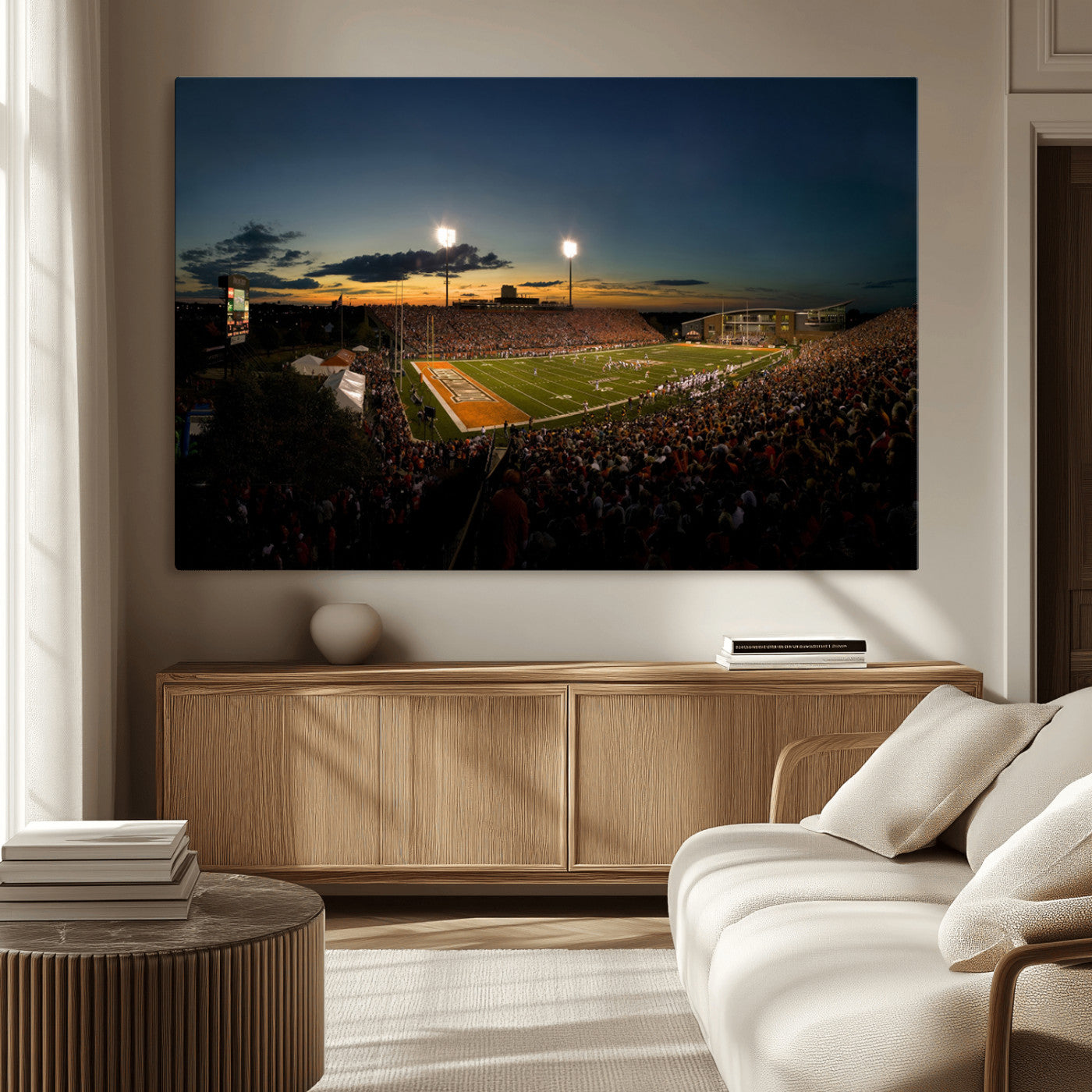 MGV-CV-36X24 - Ball State Cardinals Football Team Print - Muncie Scheumann Stadium Wall Art Canvas Print