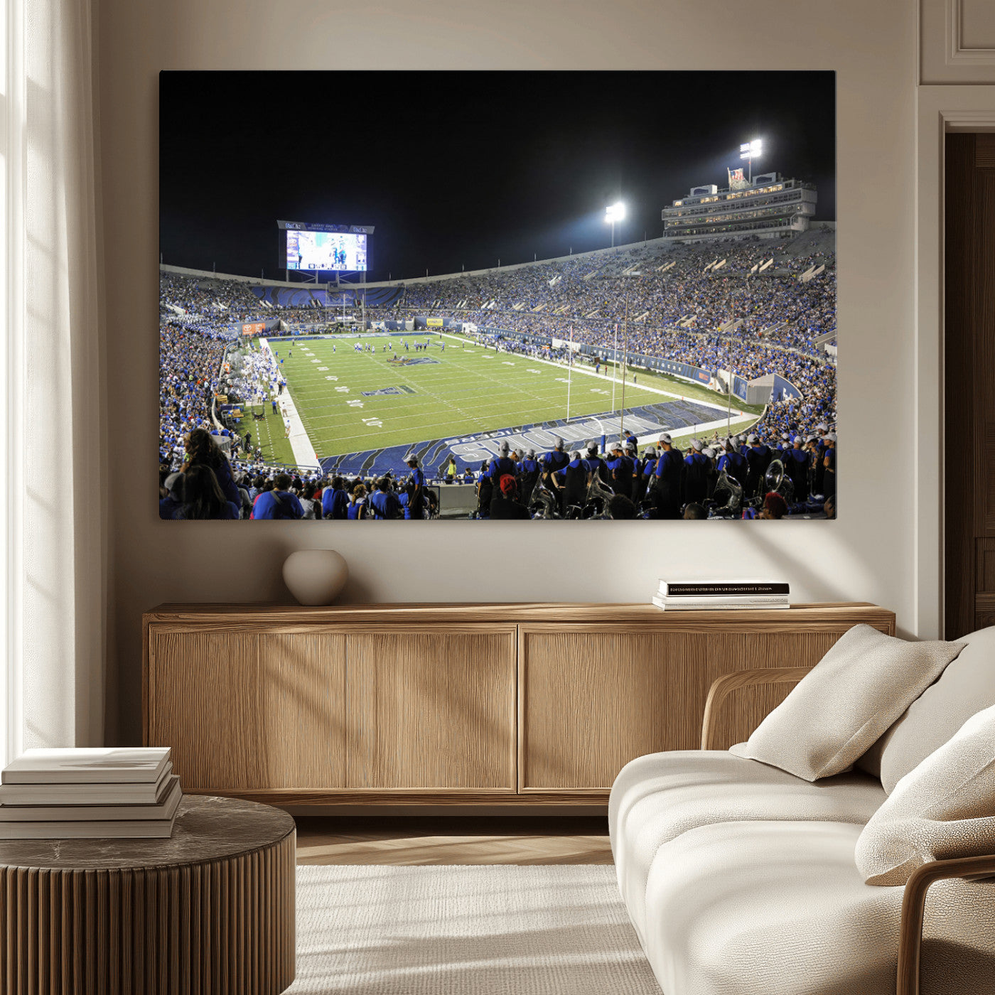 -University of Memphis Tigers Football Team Print - Memphis Simmons Bank Liberty Stadium Wall Art