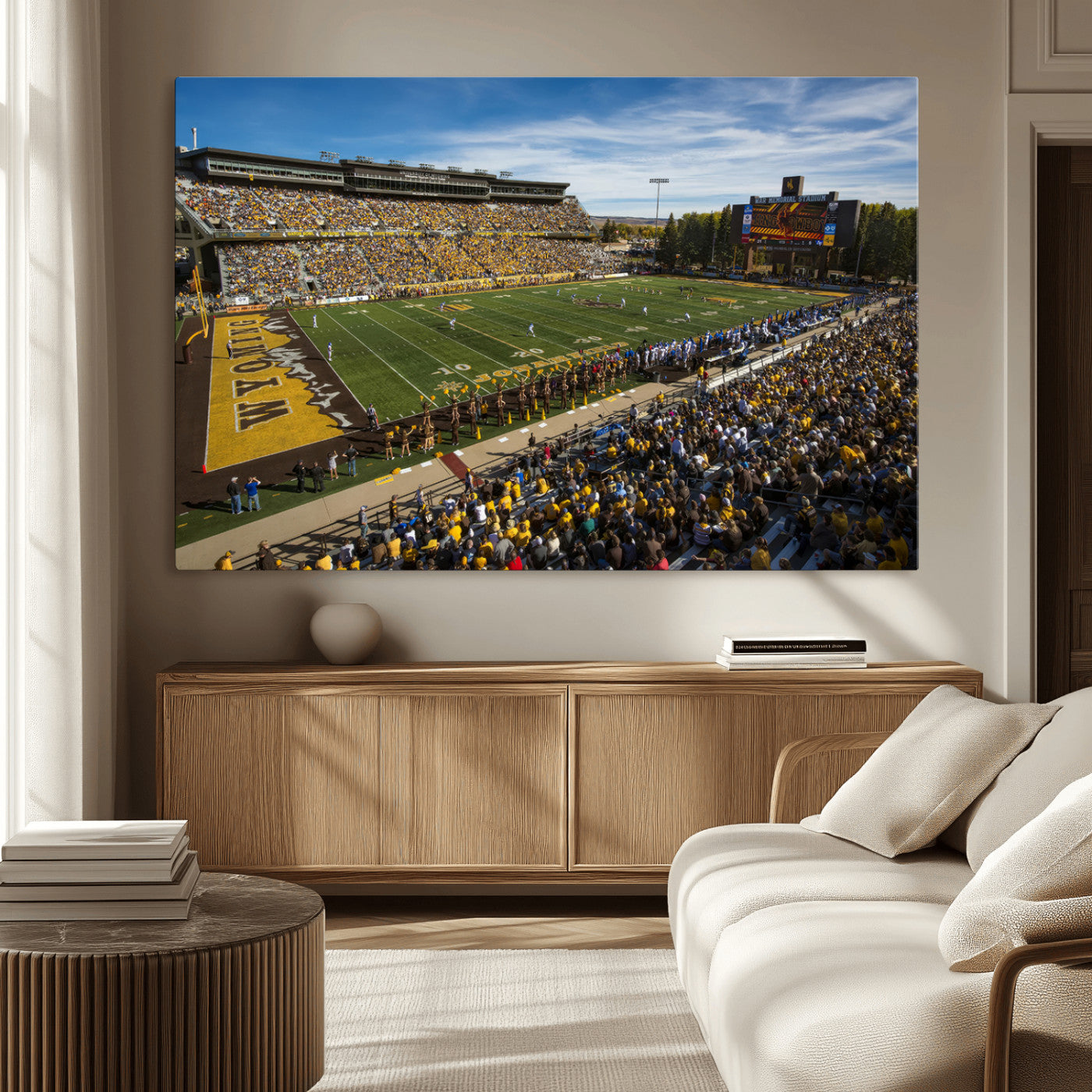 -University of Wyoming Cowboys Football Team Print - Laramie Jonah Field War Memorial Stadium Wall