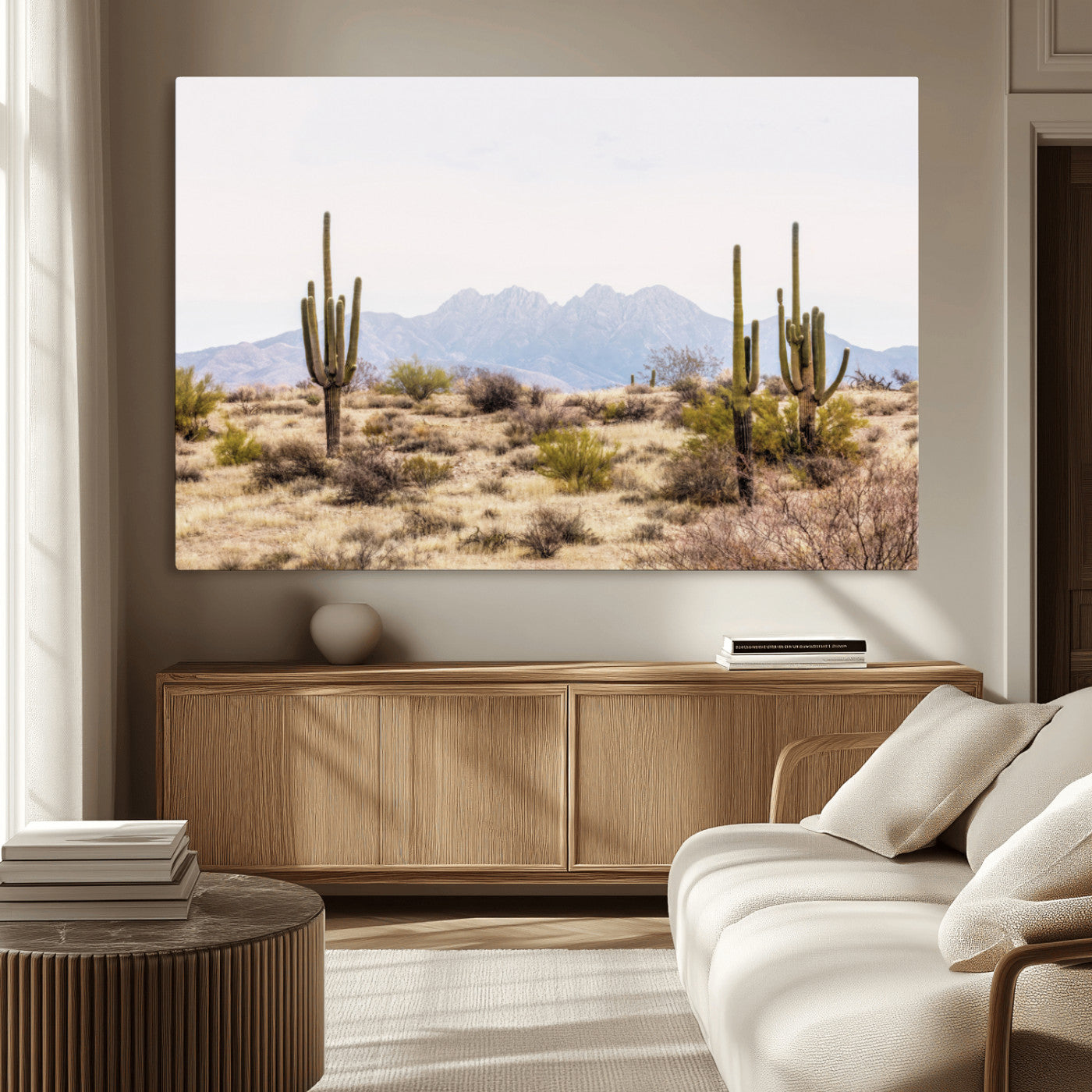 MGV-CV-36X24 - Arizona Desert Wall Art Print | Arizona Desert Canvas Print with Saguaro Cacti | Southwestern
