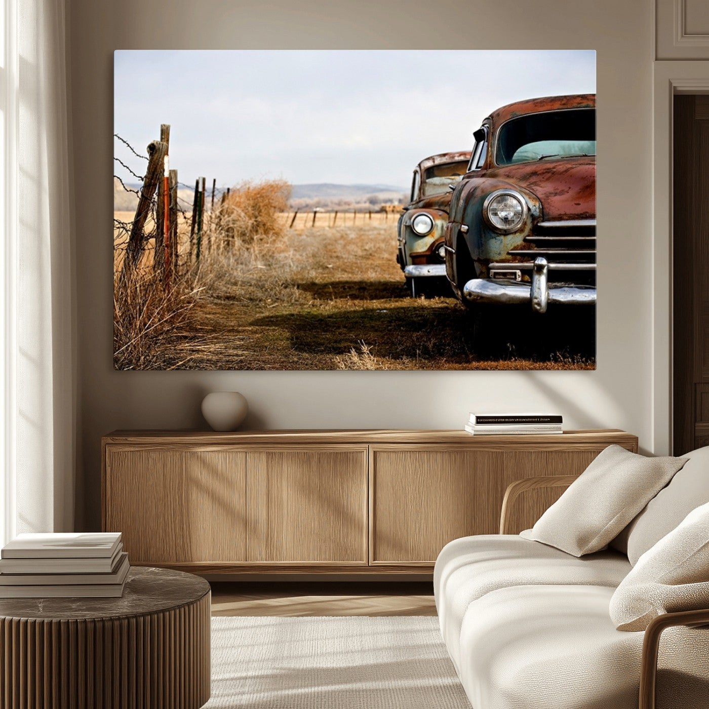 -Classic Cars Vintage Wall Art Canvas Print
